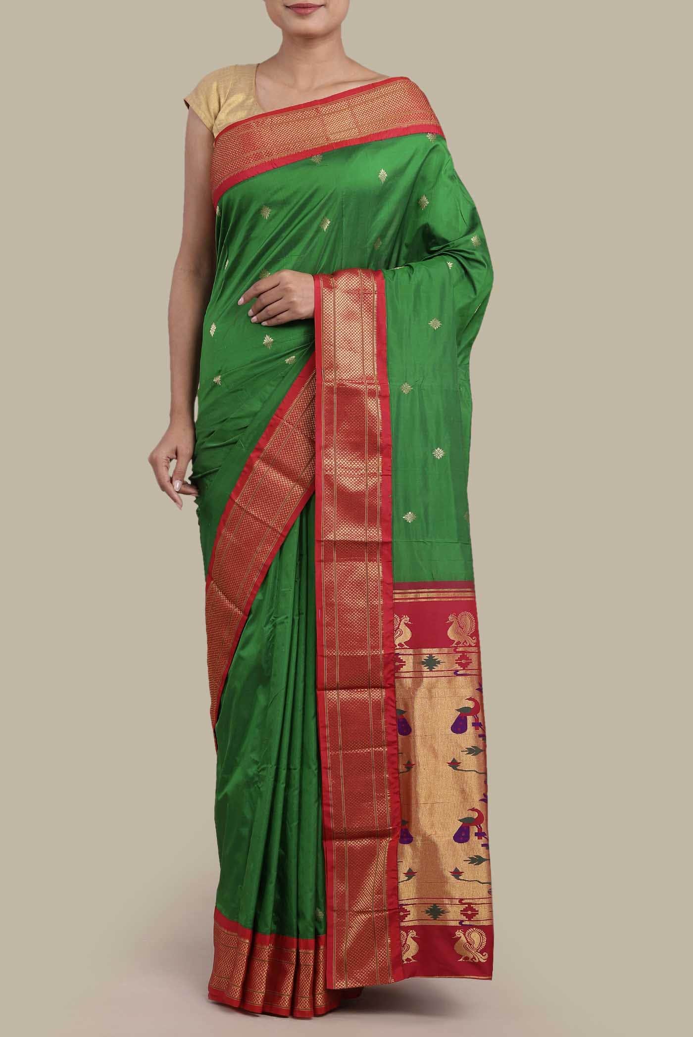 Green Bangalore Silk Saree