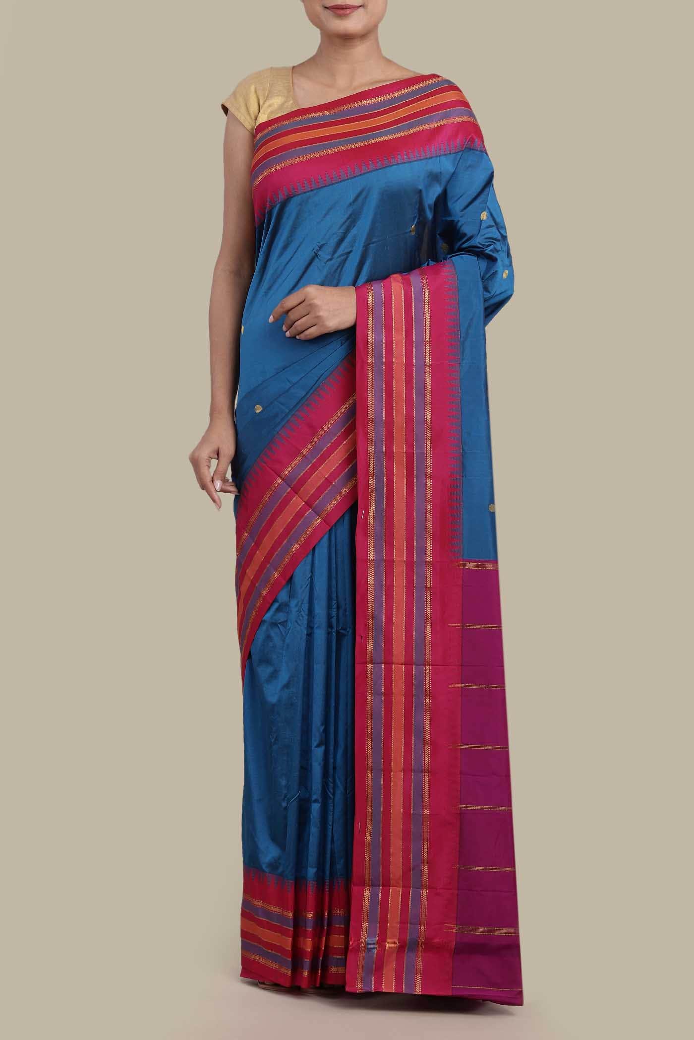 Blue Bangalore Silk Saree