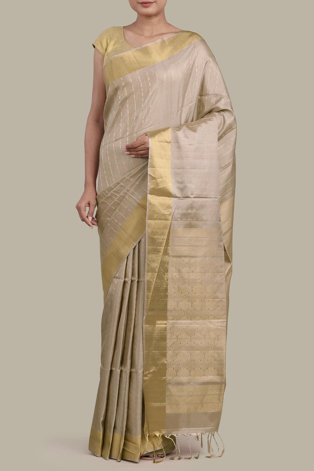 Beige Soft Silk Saree