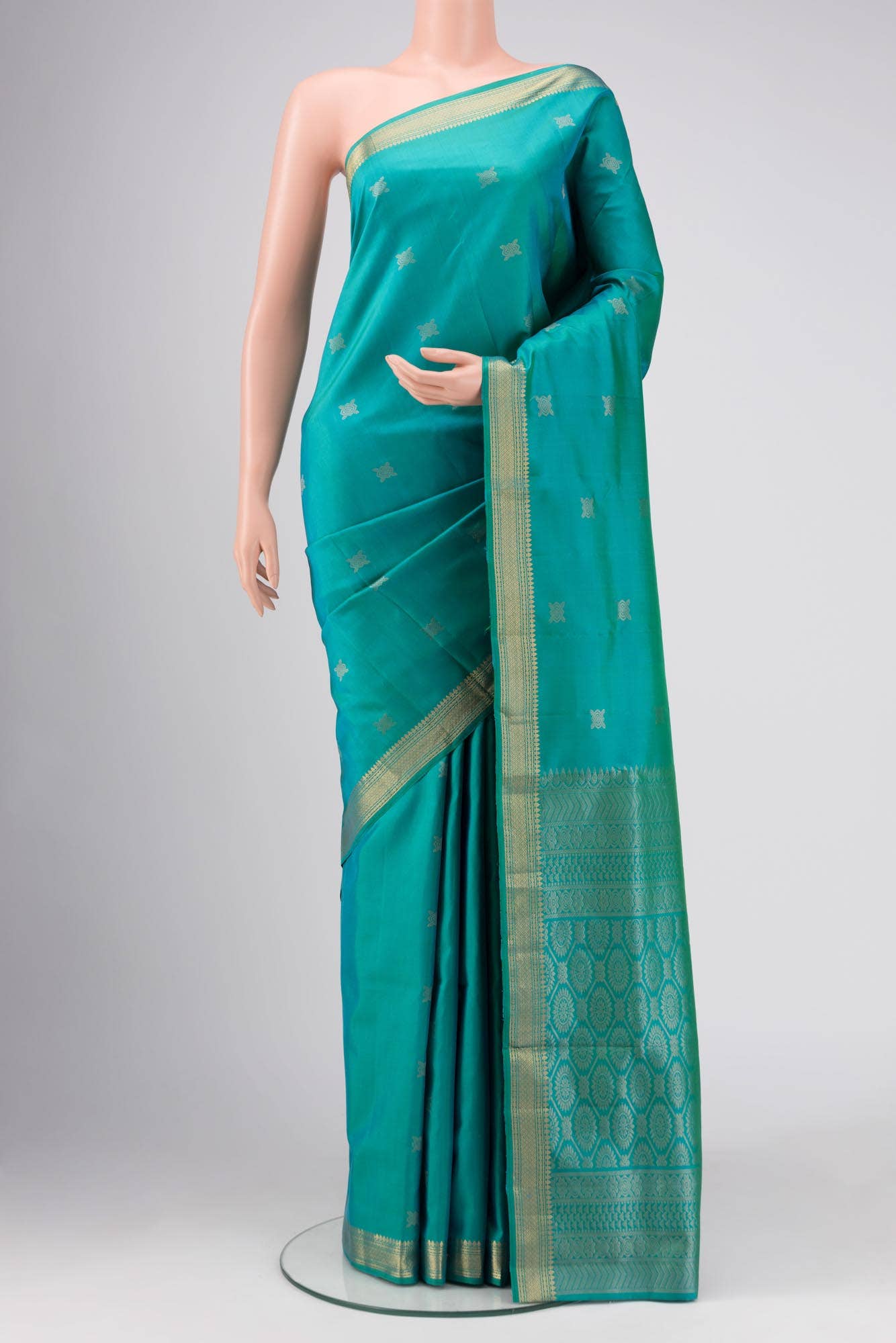 Blue Dual Tone Soft Silk Saree