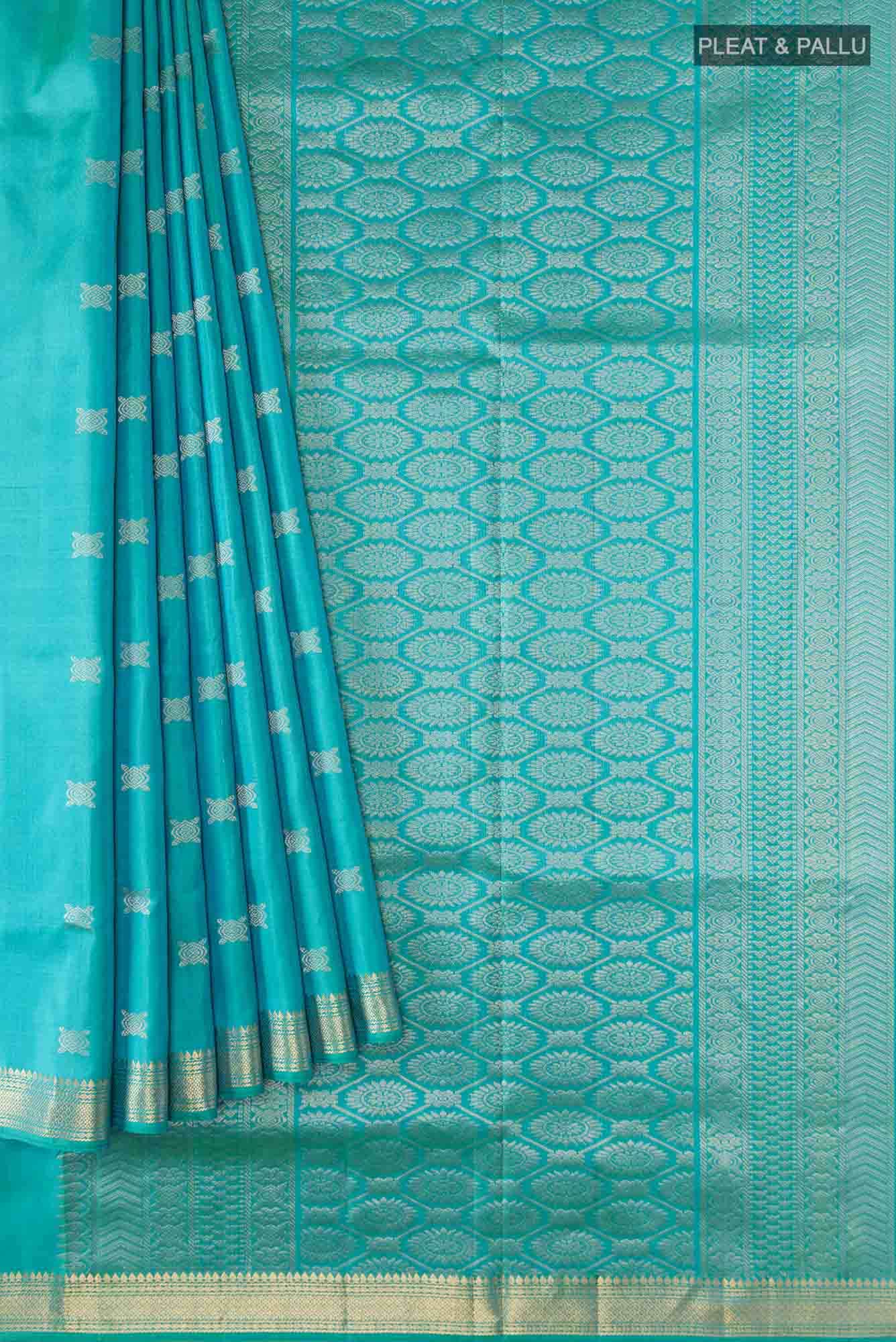 Blue Dual Tone Soft Silk Saree