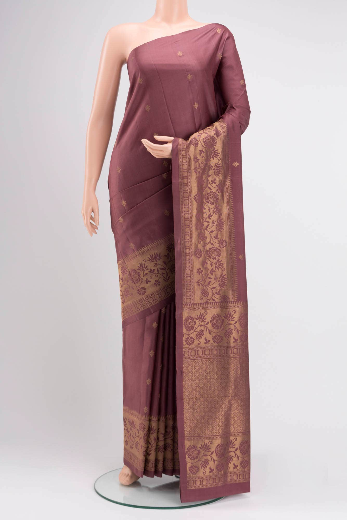 Dark Mauve Soft Silk Saree