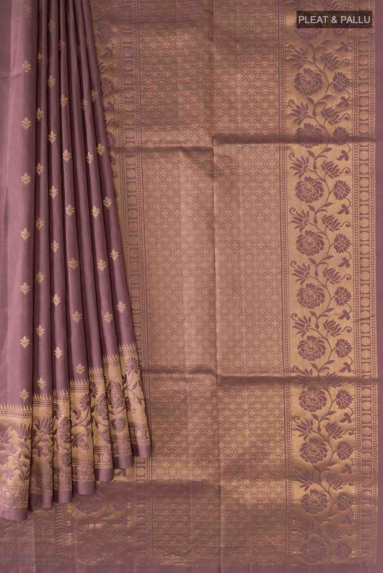 Dark Mauve Soft Silk Saree