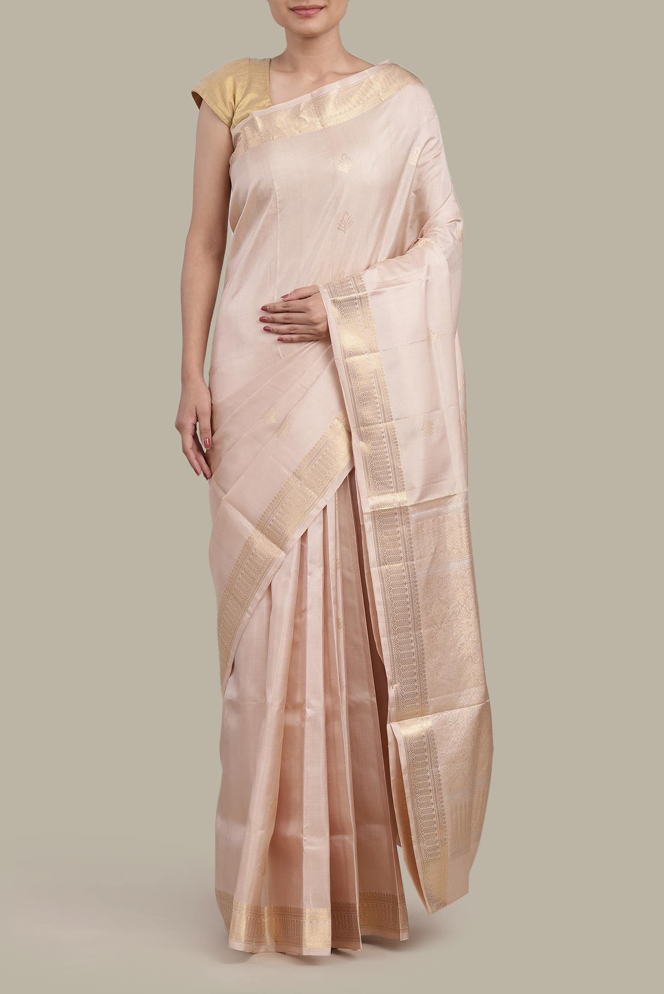 Cream Soft Silk Saree