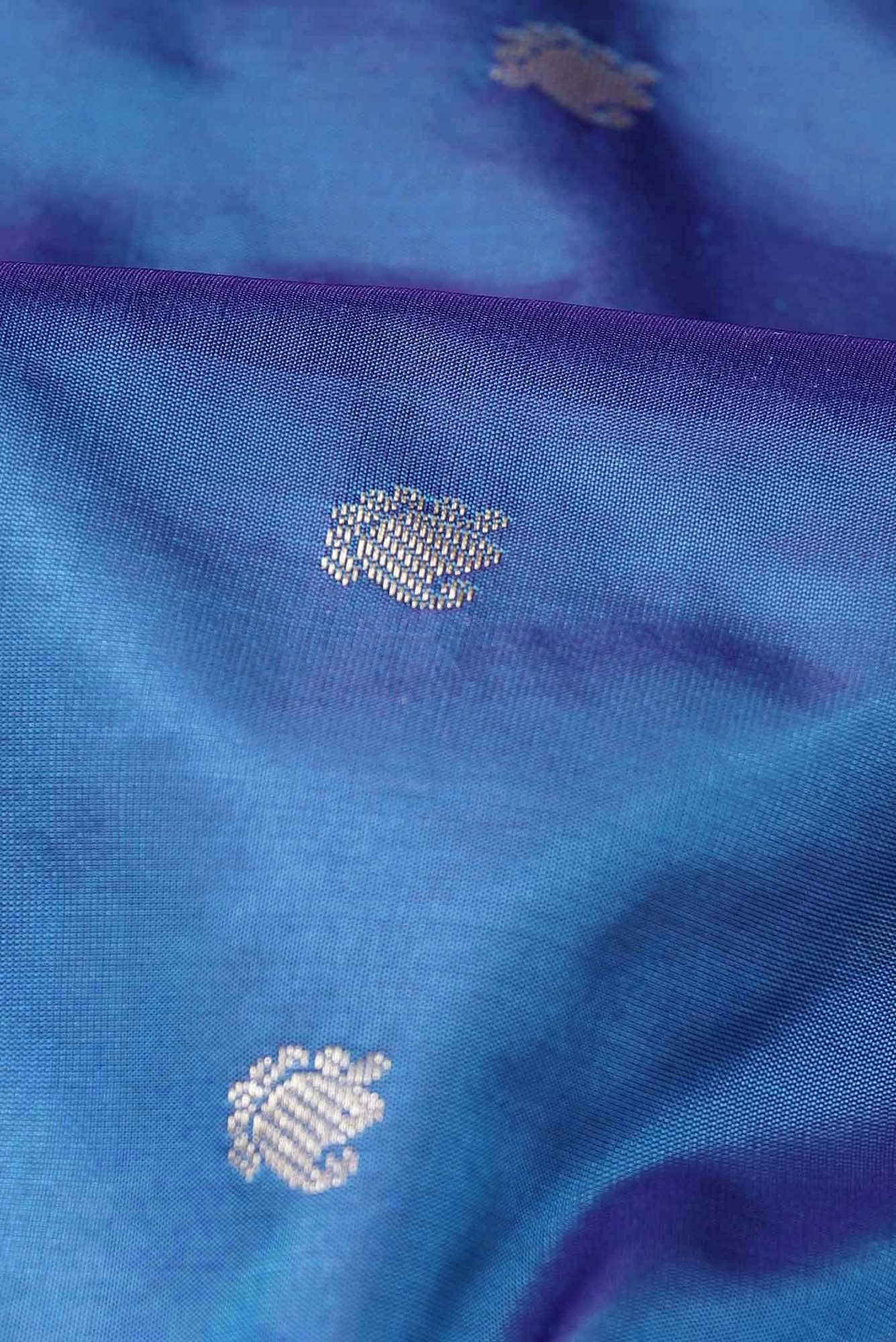 Blue Blended Bangalore Silk Saree