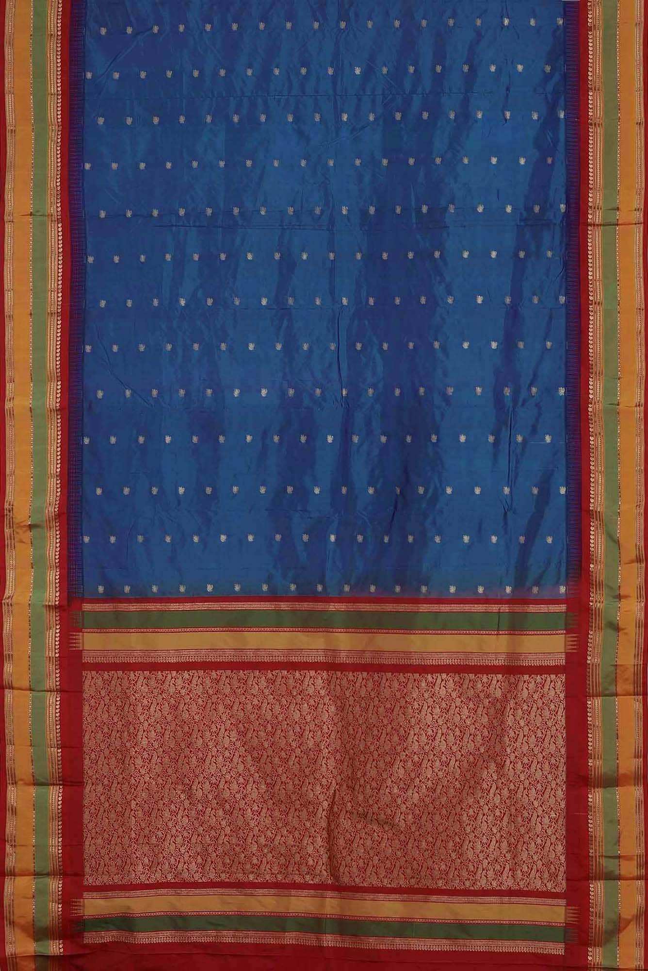Blue Blended Bangalore Silk Saree