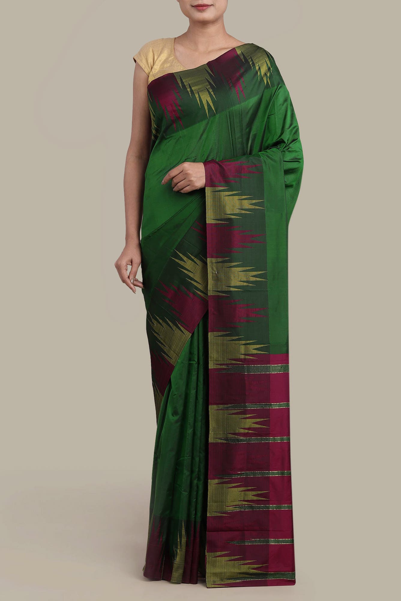 Green Blended Bangalore Silk Saree