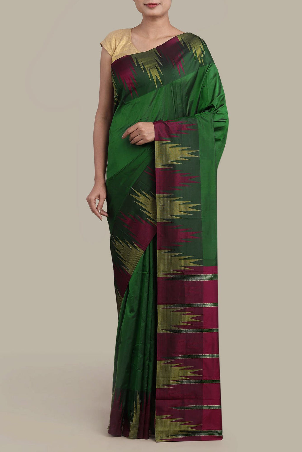 Green Blended Bangalore Silk Saree