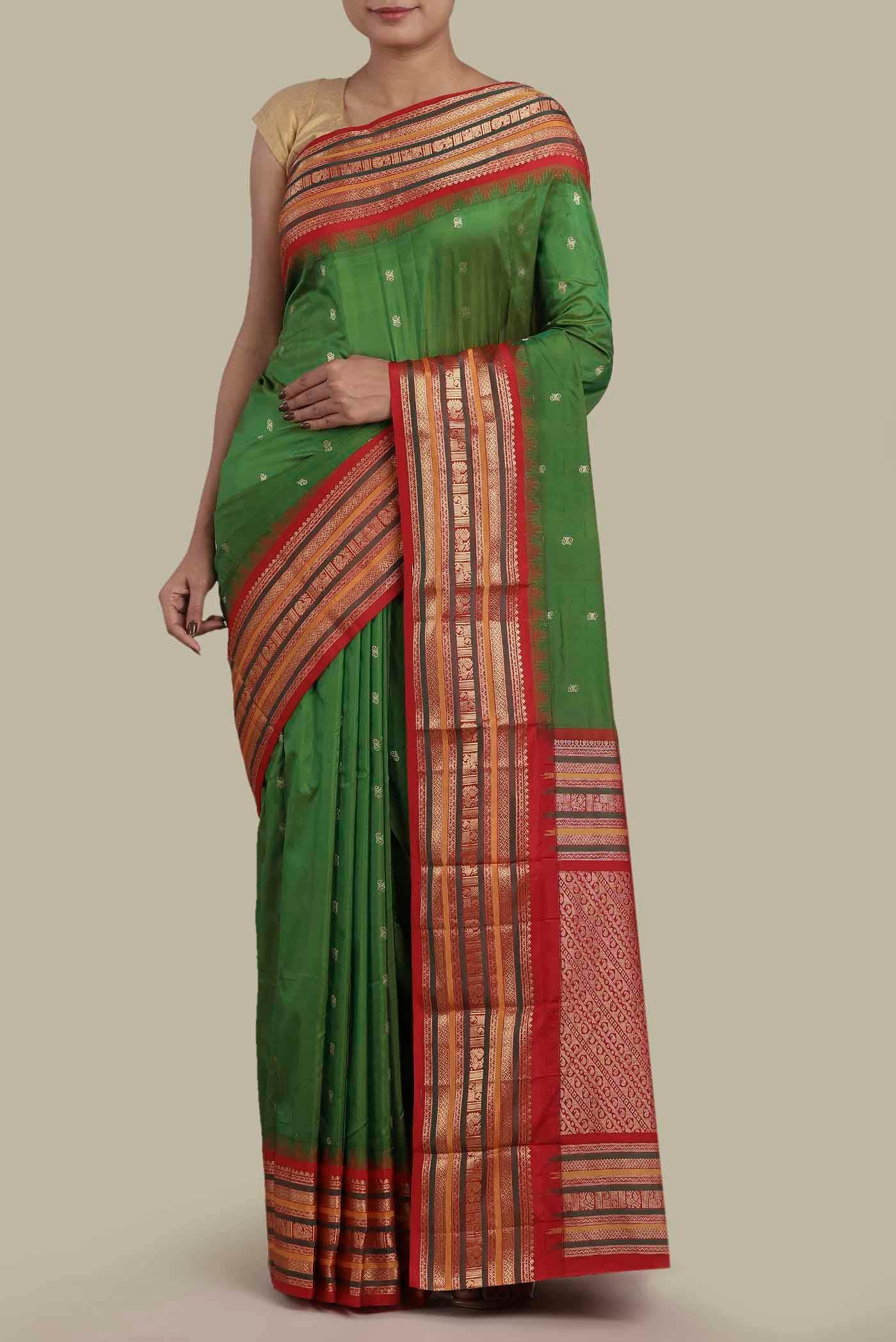 Green Blended Bangalore Silk Saree