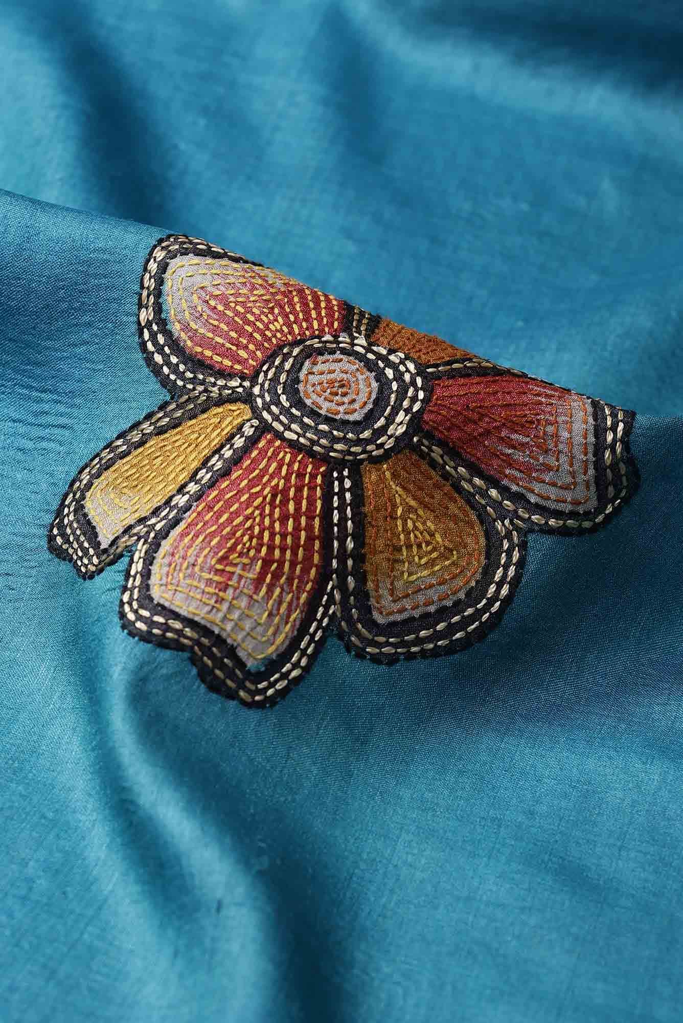 Blue Bhagalpuri Tussar Silk Saree
