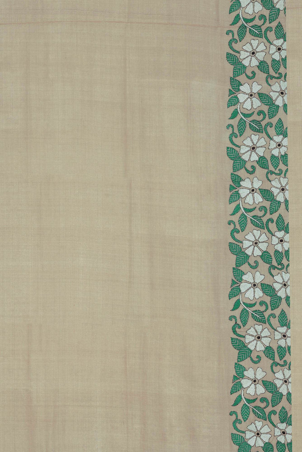 Beige Bhagalpuri Tussar Silk Saree
