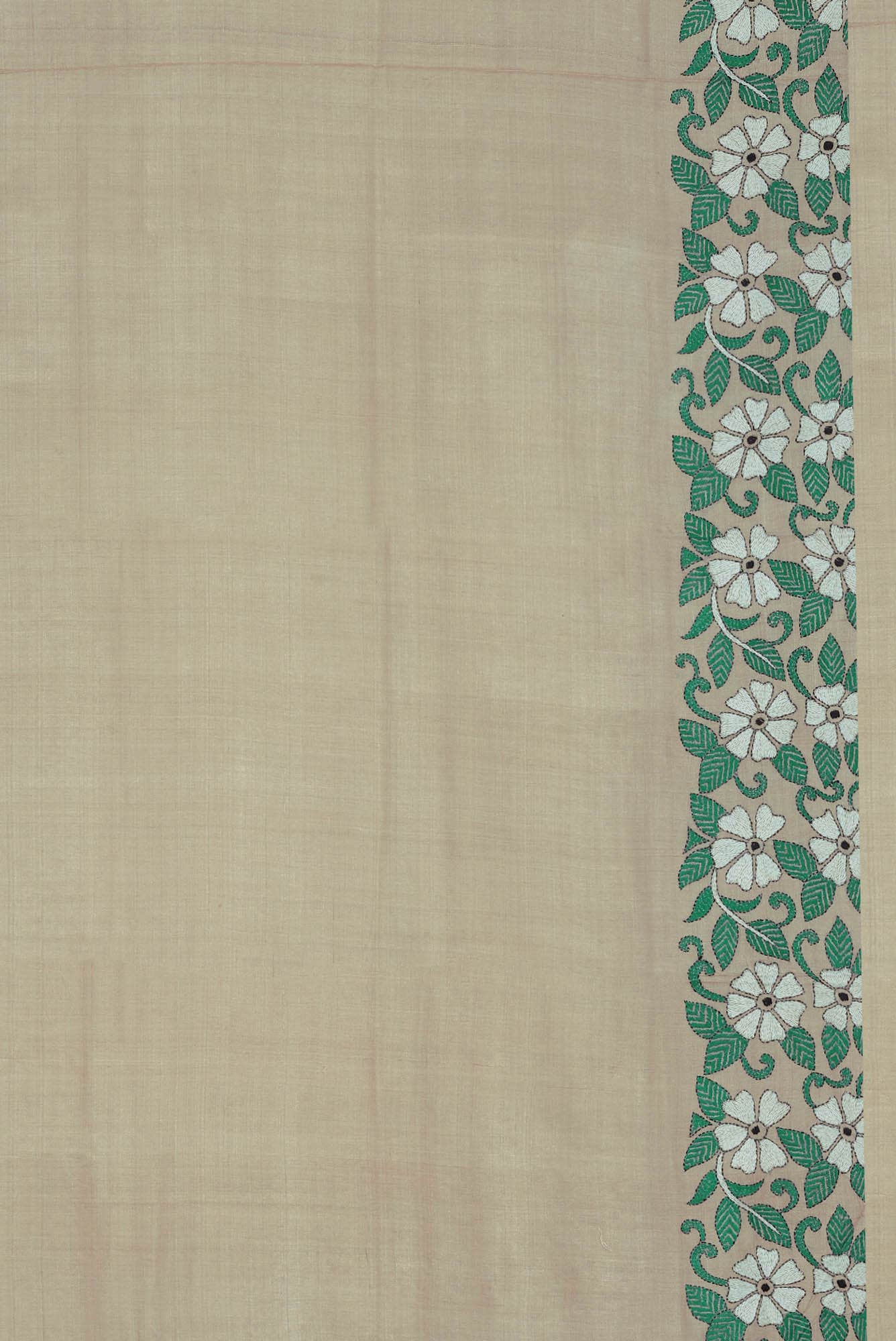 Beige Bhagalpuri Tussar Silk Saree