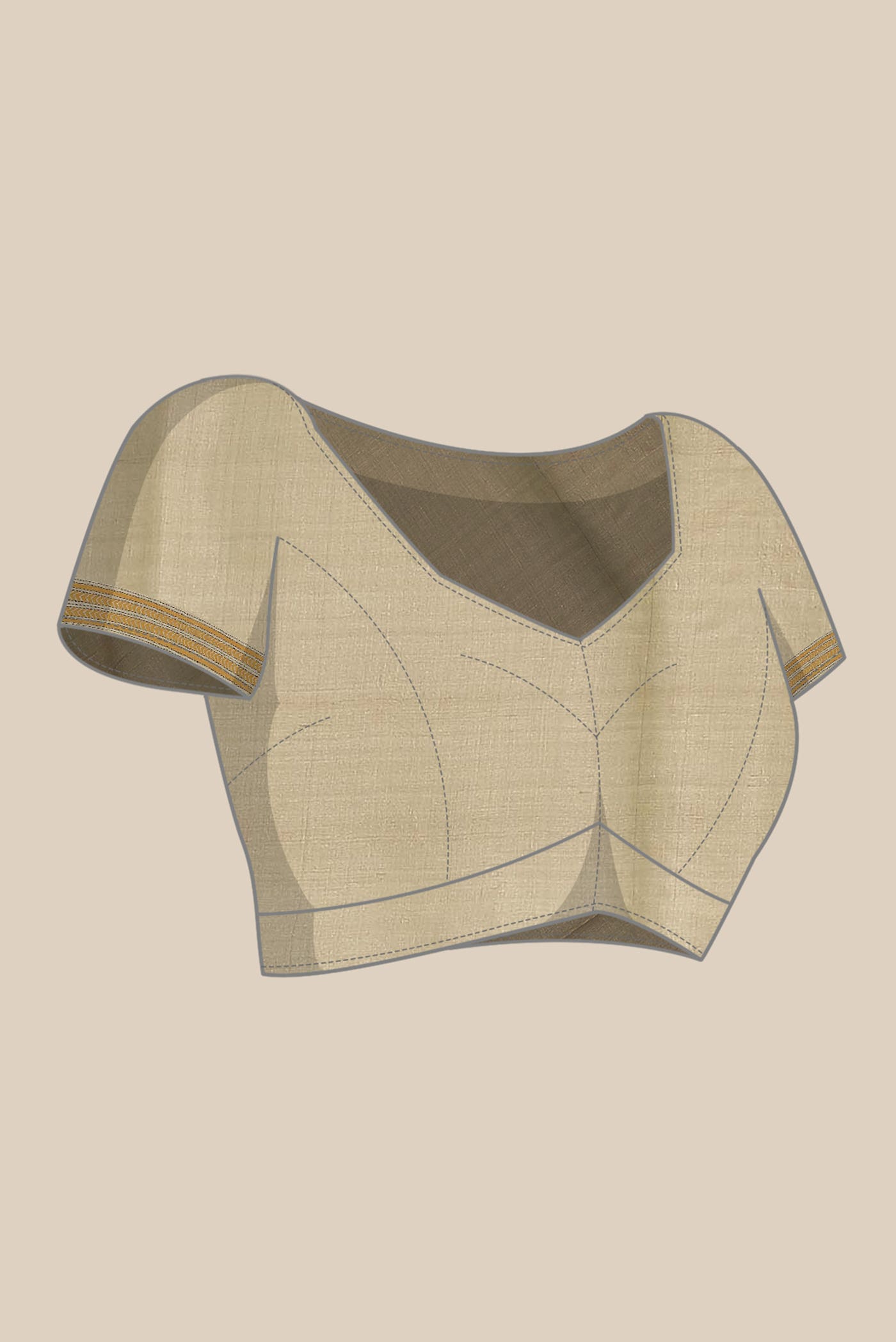 Beige Tussar Silk Saree