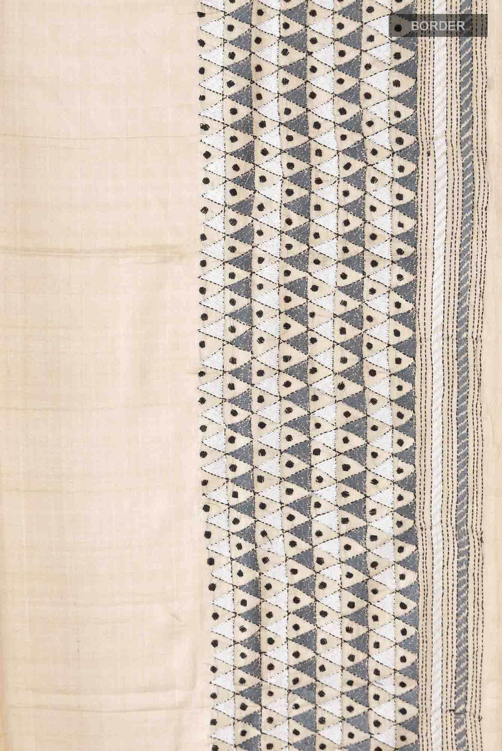 Beige Tussar Silk Saree