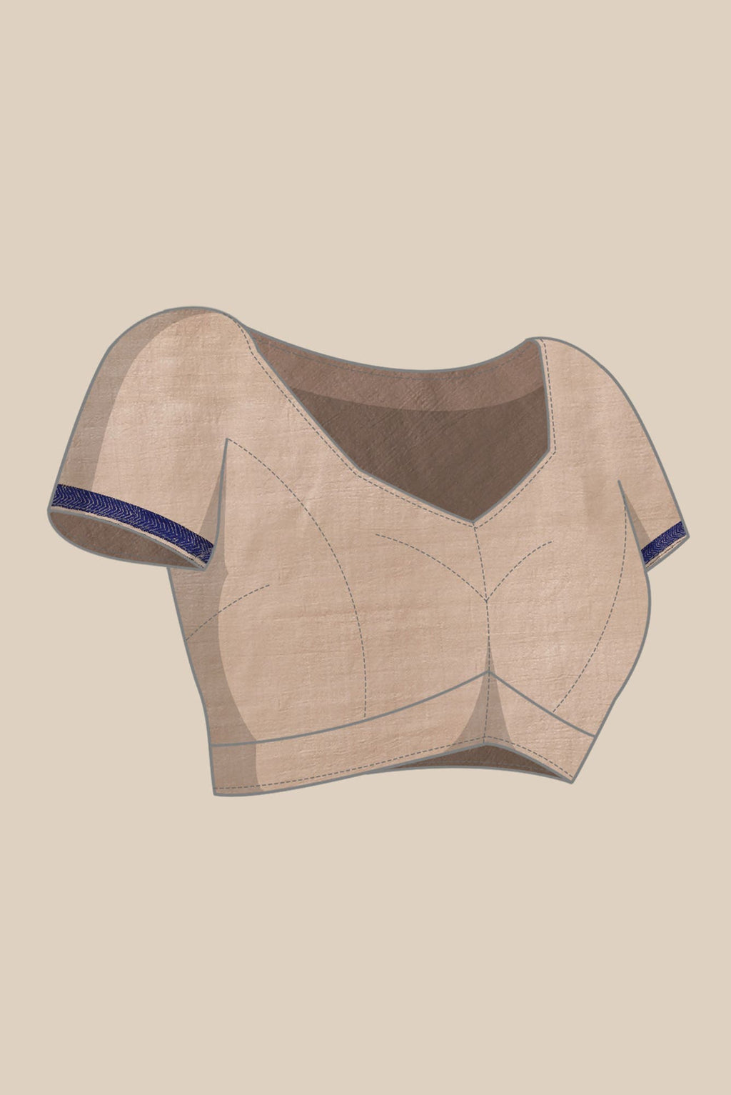 Beige Bhagalpuri Tussar Silk Saree