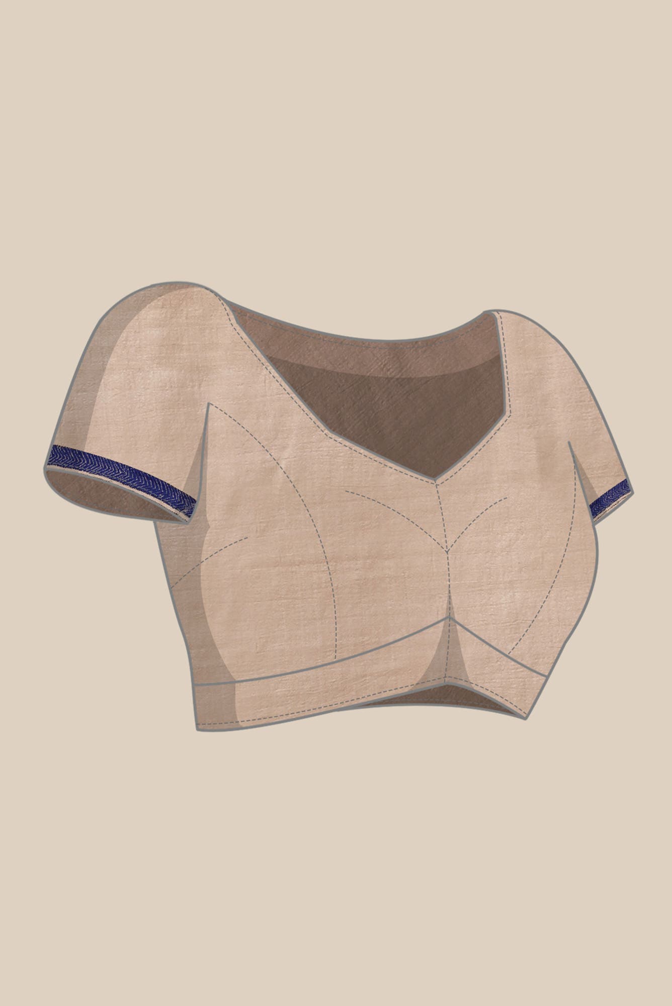 Beige Bhagalpuri Tussar Silk Saree