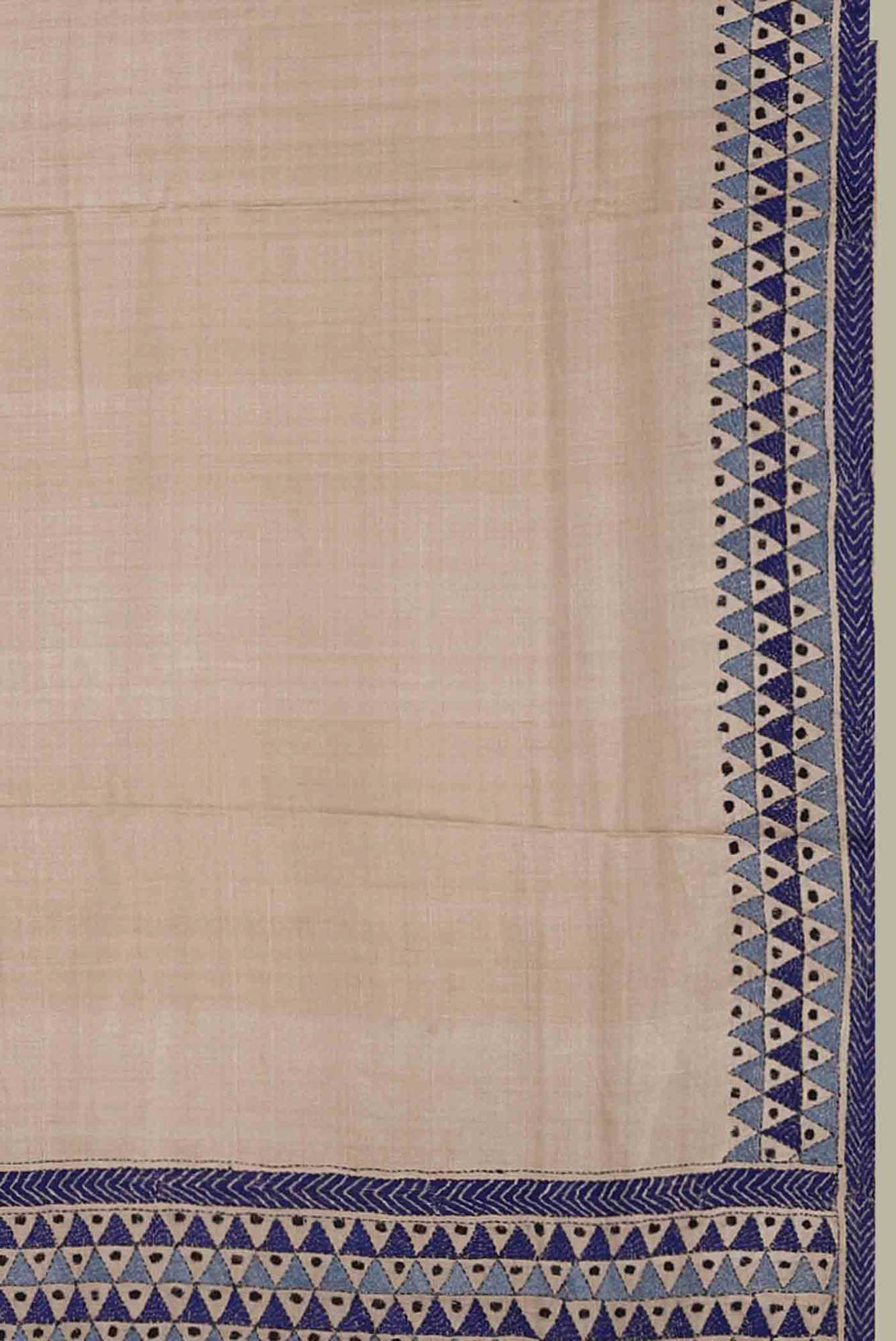 Beige Bhagalpuri Tussar Silk Saree