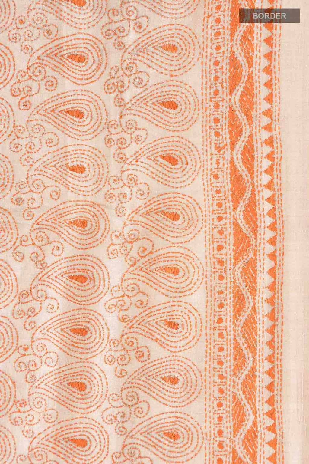Beige Tussar Silk Saree
