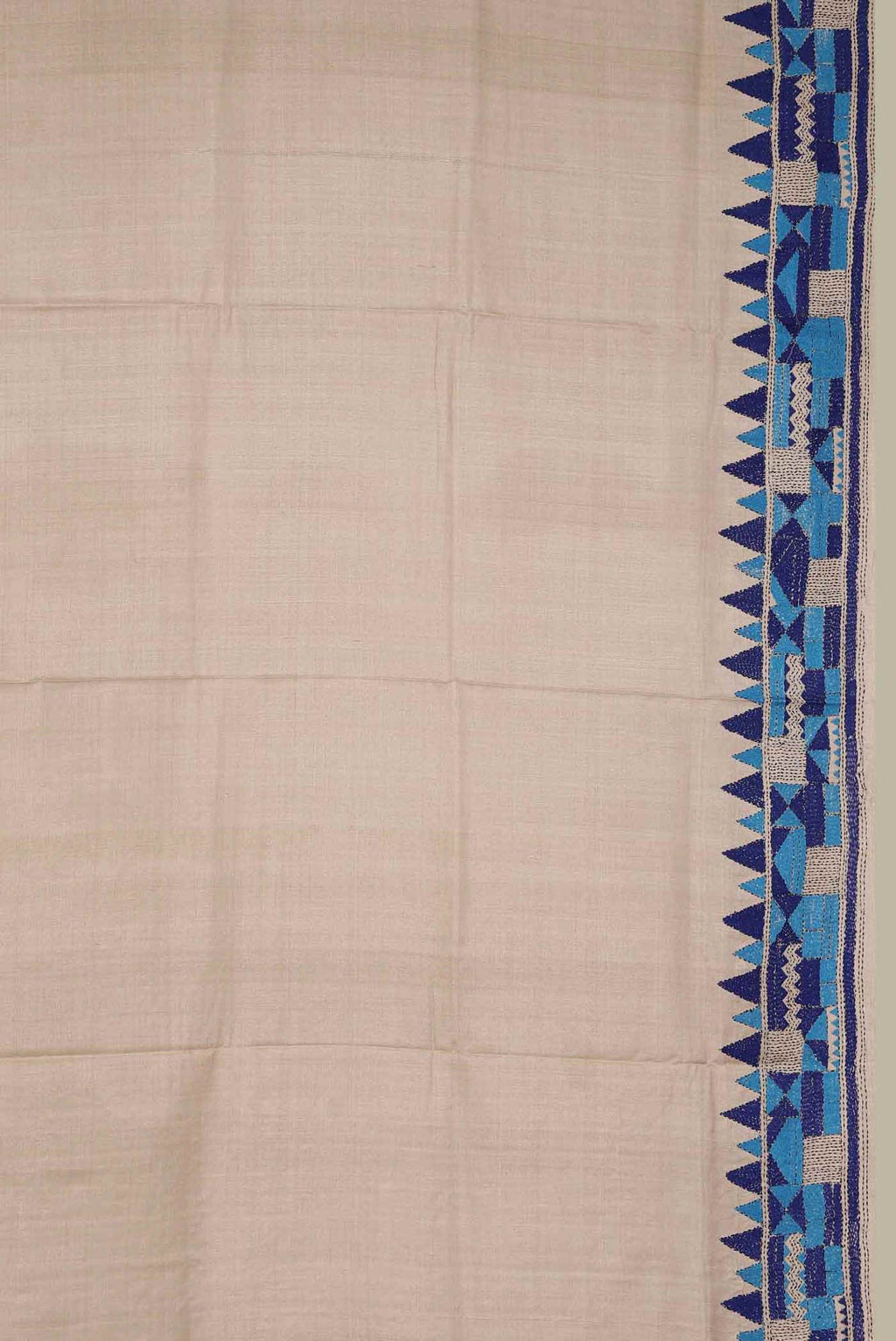 Beige Bhagalpuri Tussar Silk Saree