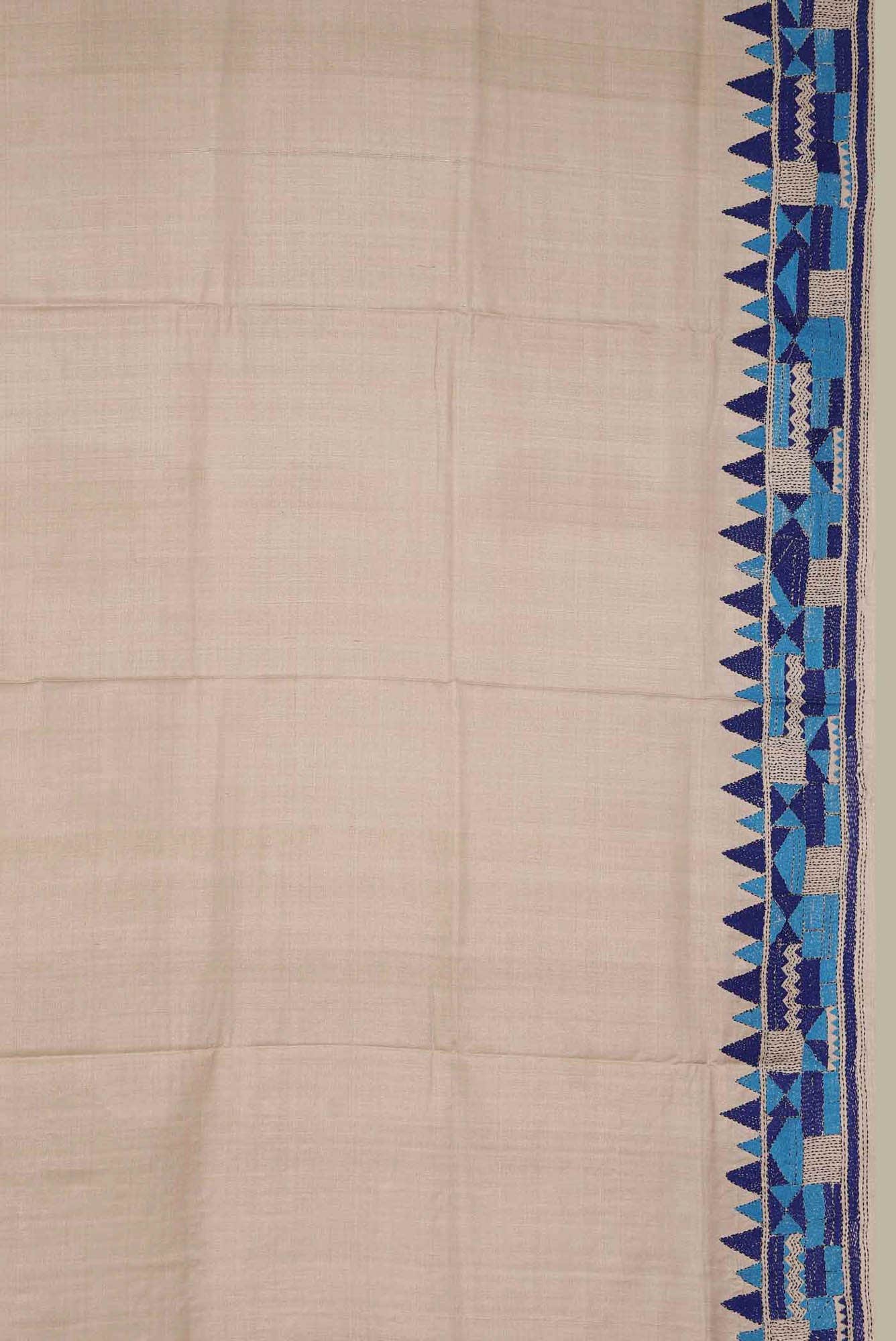 Beige Bhagalpuri Tussar Silk Saree