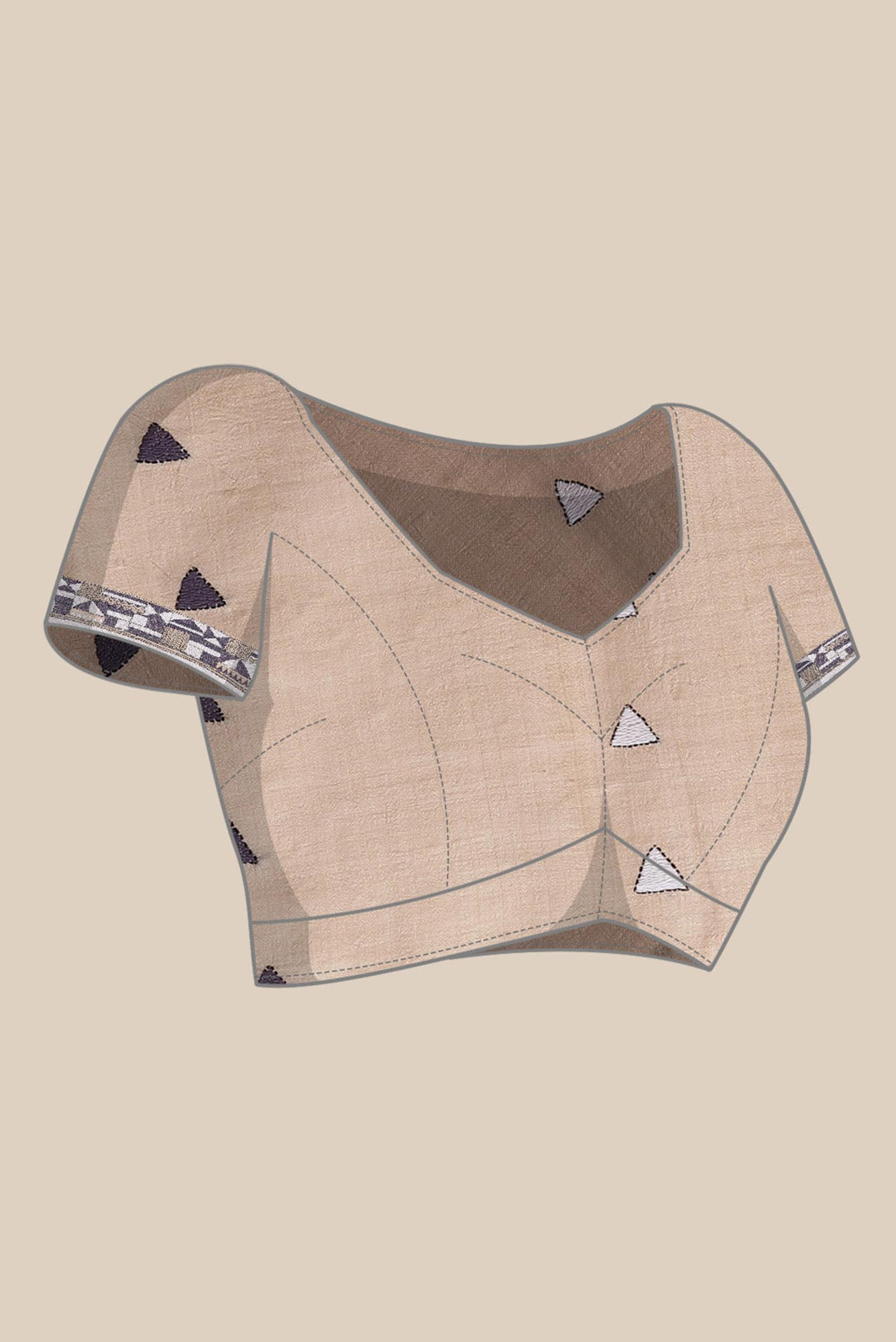 Beige Bhagalpuri Tussar Silk Saree