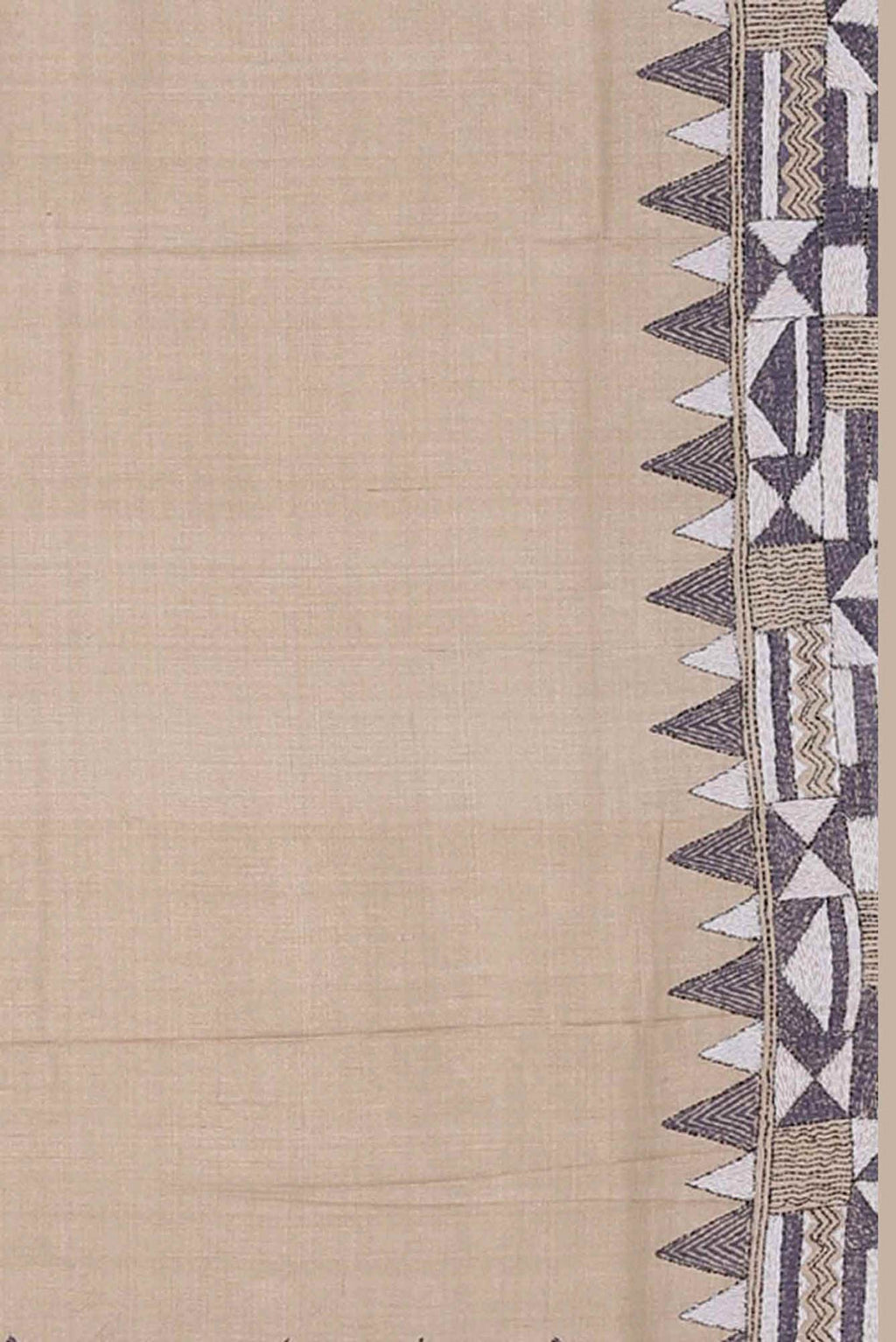 Beige Bhagalpuri Tussar Silk Saree