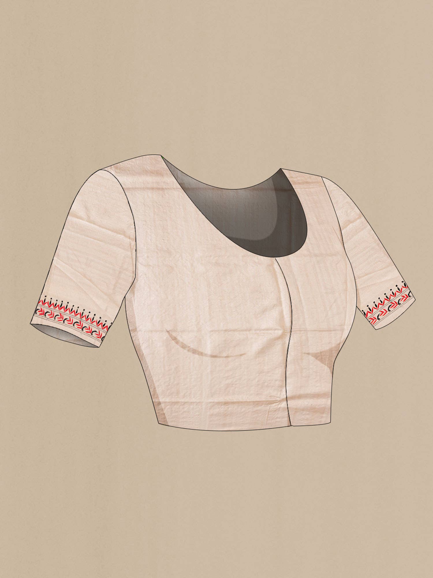 Beige Tussar Silk Saree