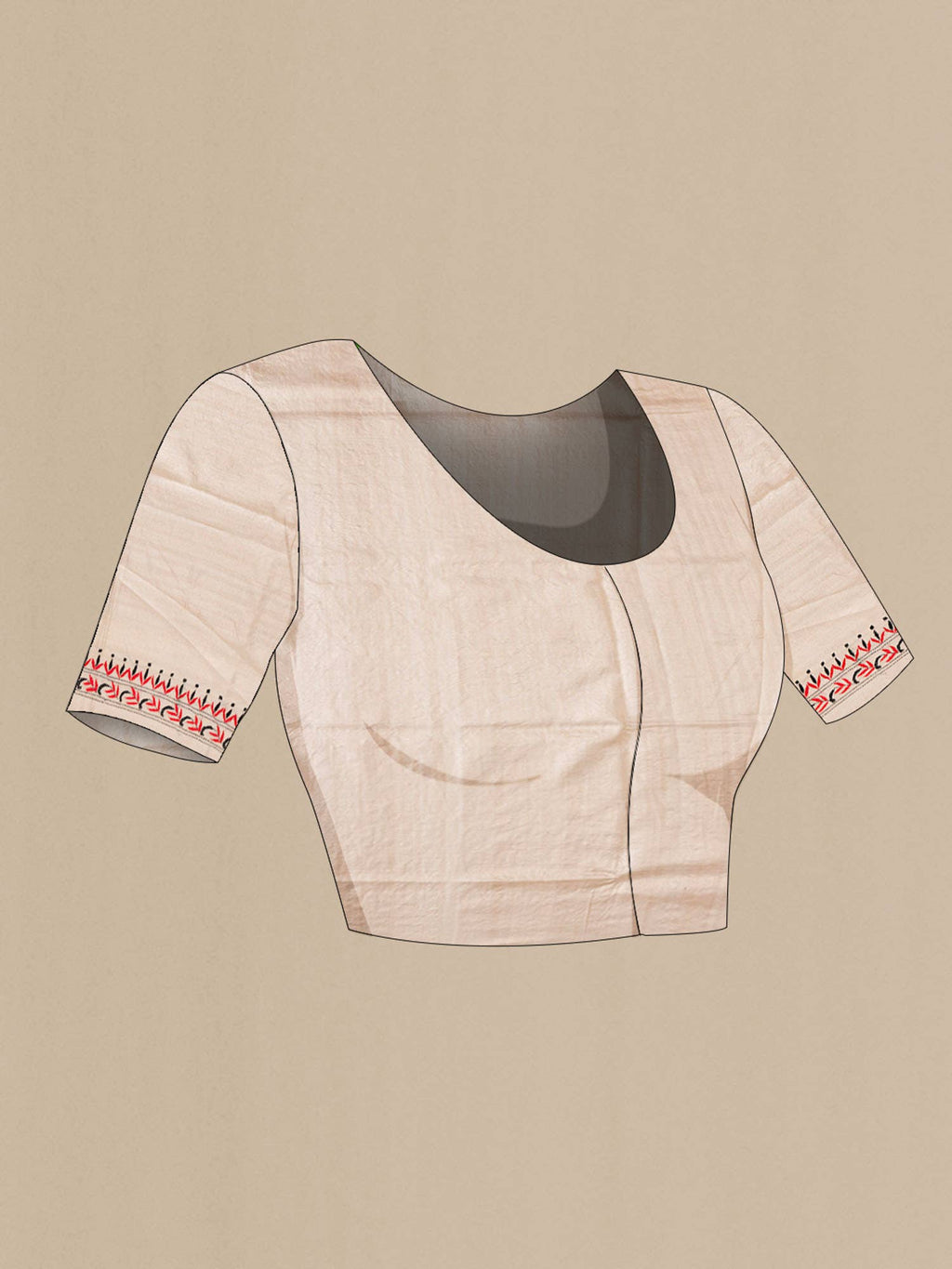 Beige Tussar Silk Saree