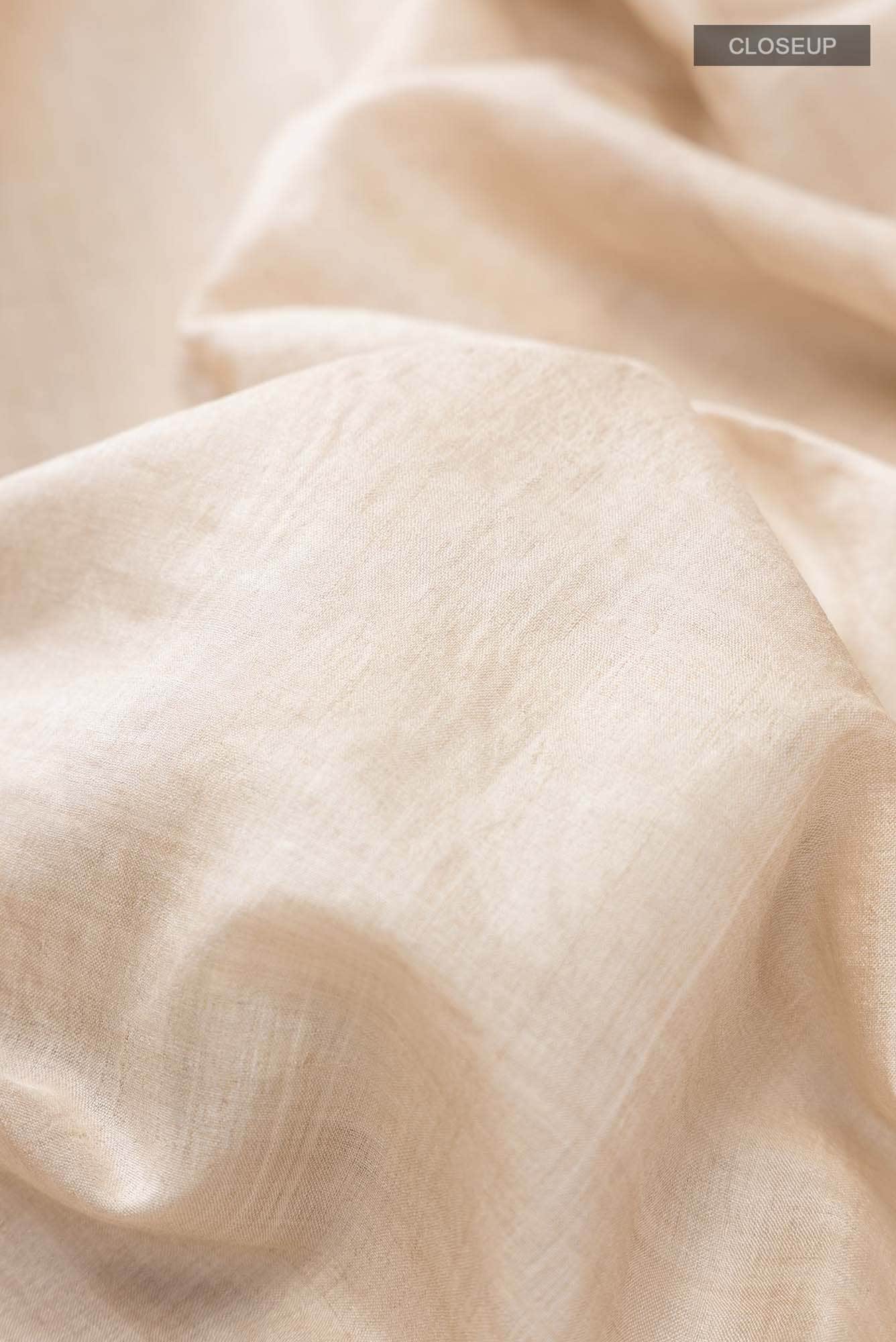 Beige Tussar Silk Saree