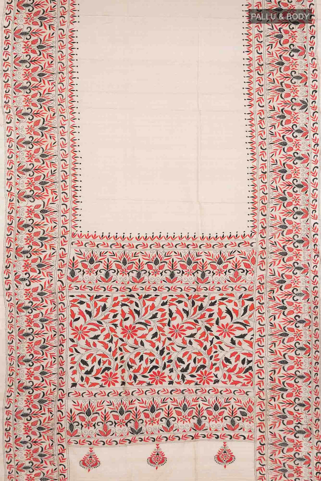 Beige Tussar Silk Saree