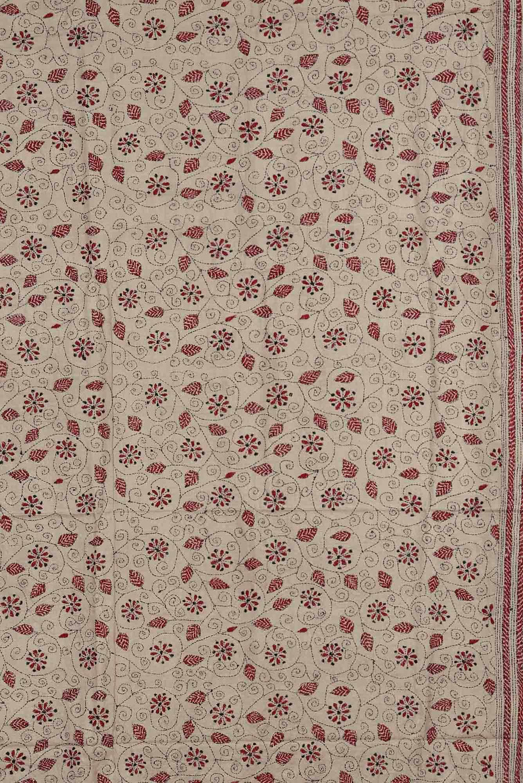 Beige Tussar Silk Saree