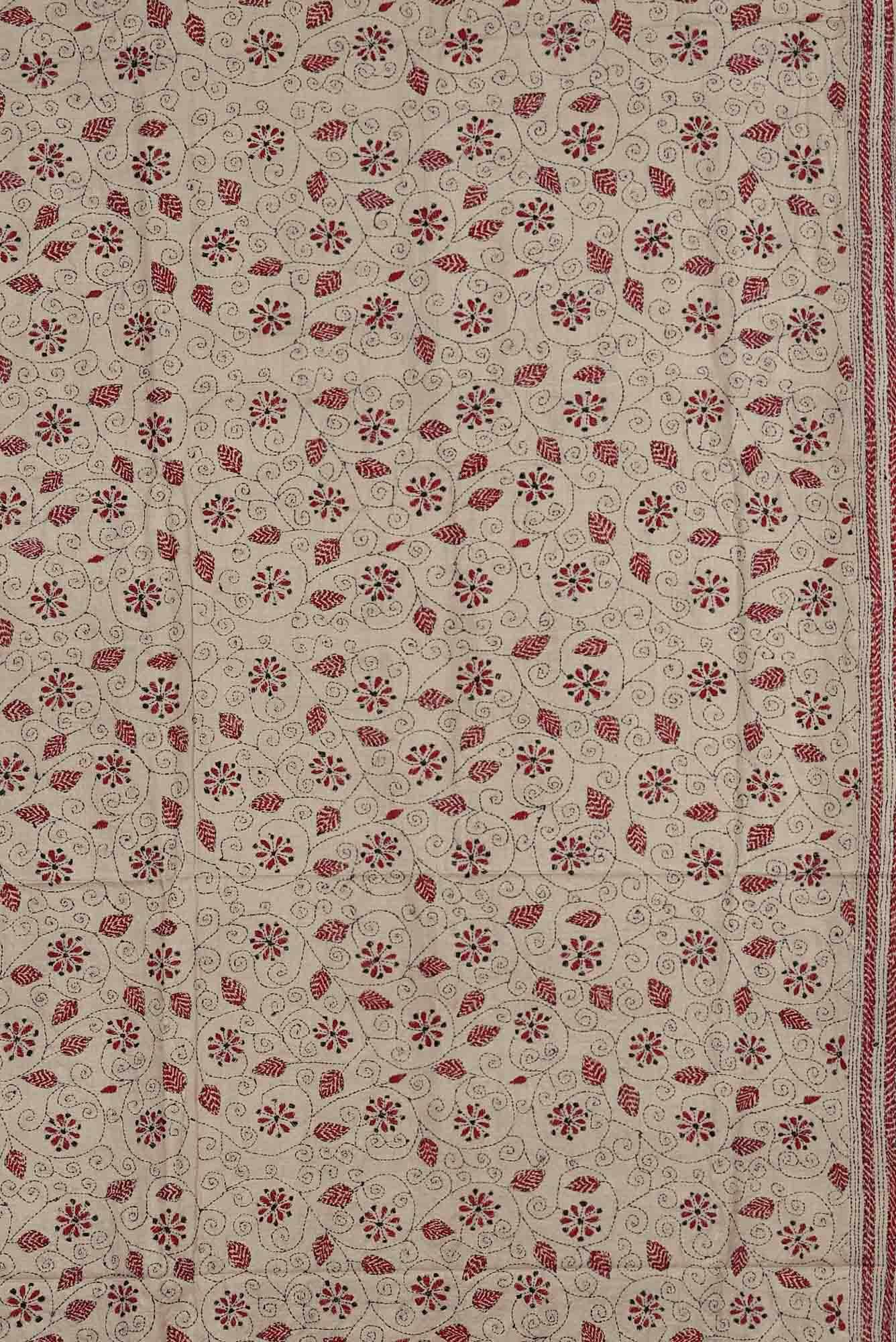 Beige Tussar Silk Saree