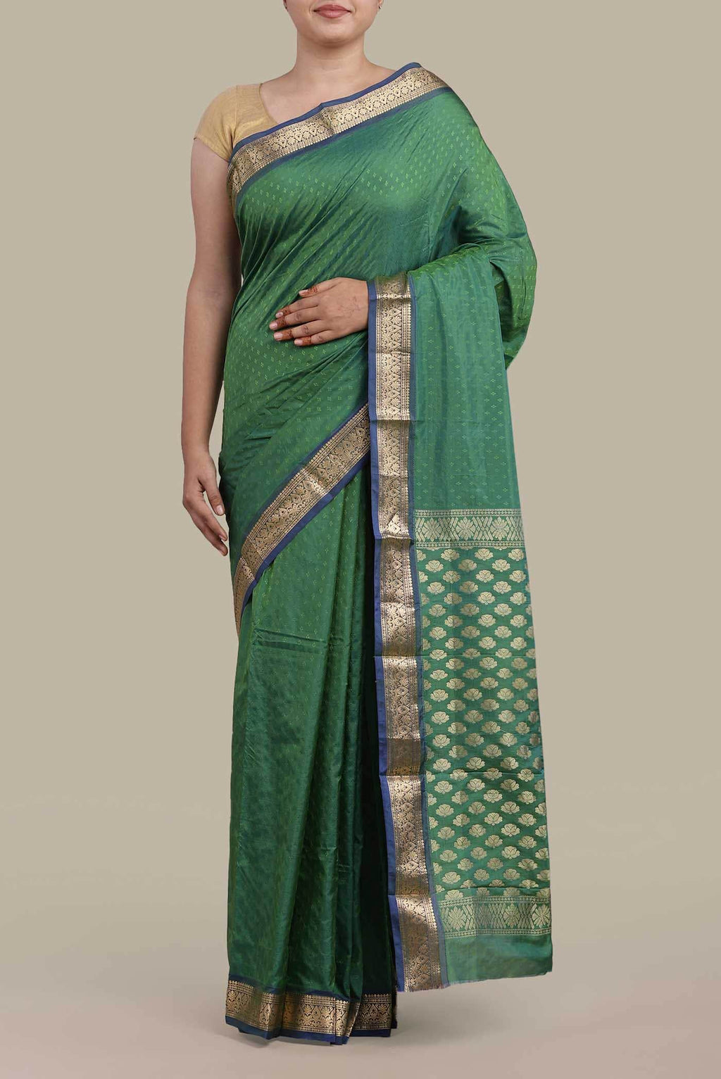 Green Blended Bangalore Silk Saree