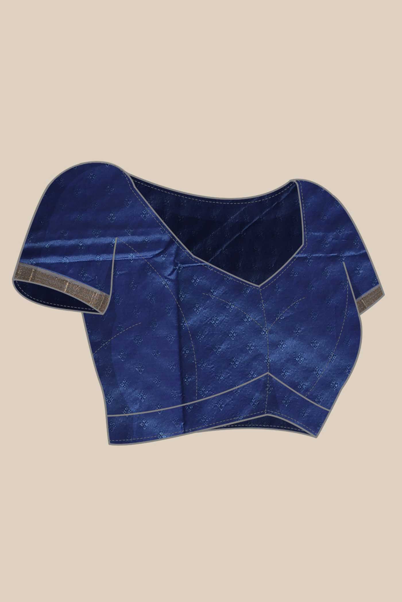Blue Blended Bangalore Silk Saree
