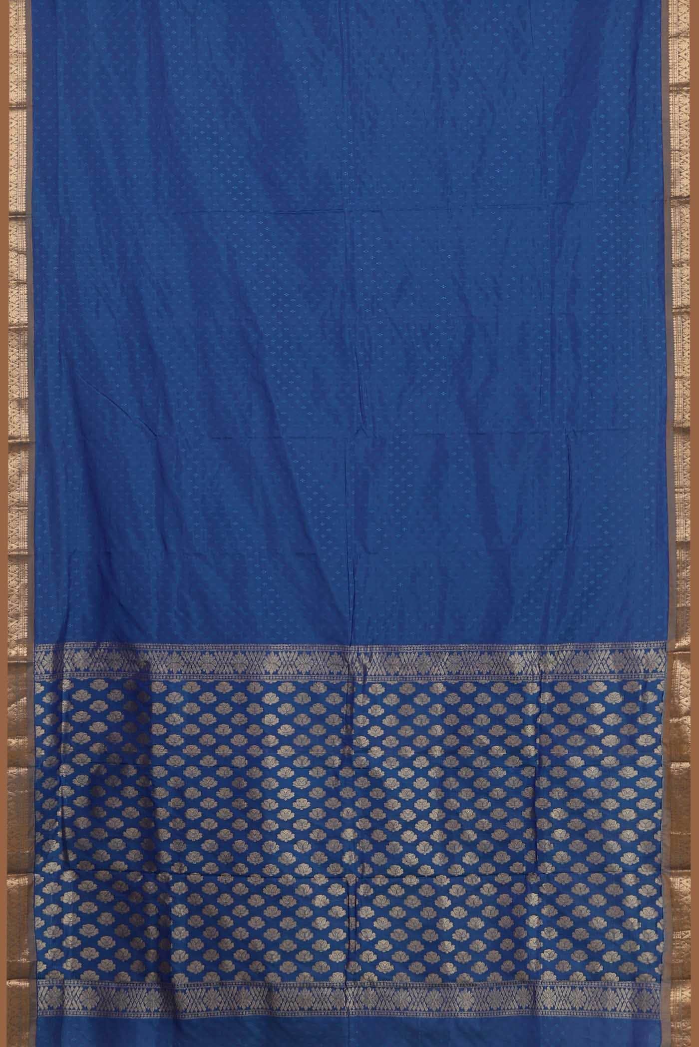 Blue Blended Bangalore Silk Saree