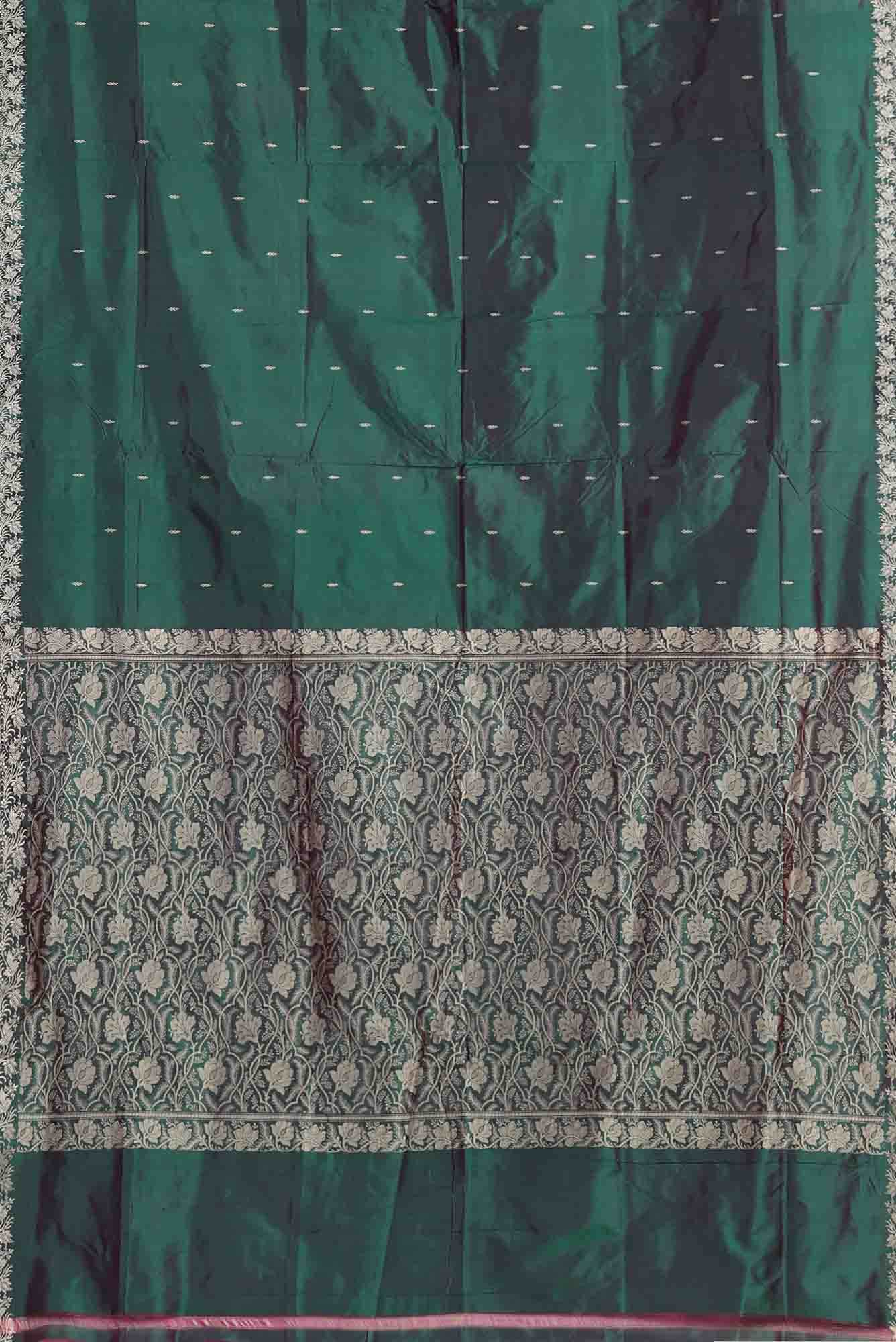 Green Banarasi Katan Silk Saree