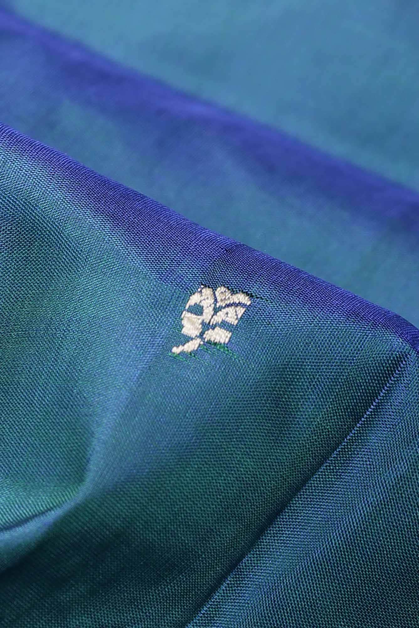 Blue Banarasi Katan Silk Saree