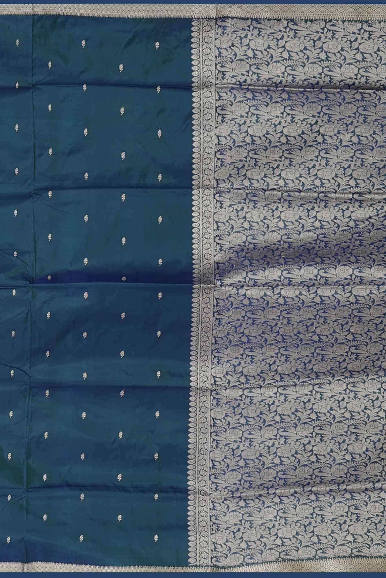 Blue Banarasi Katan Silk Saree