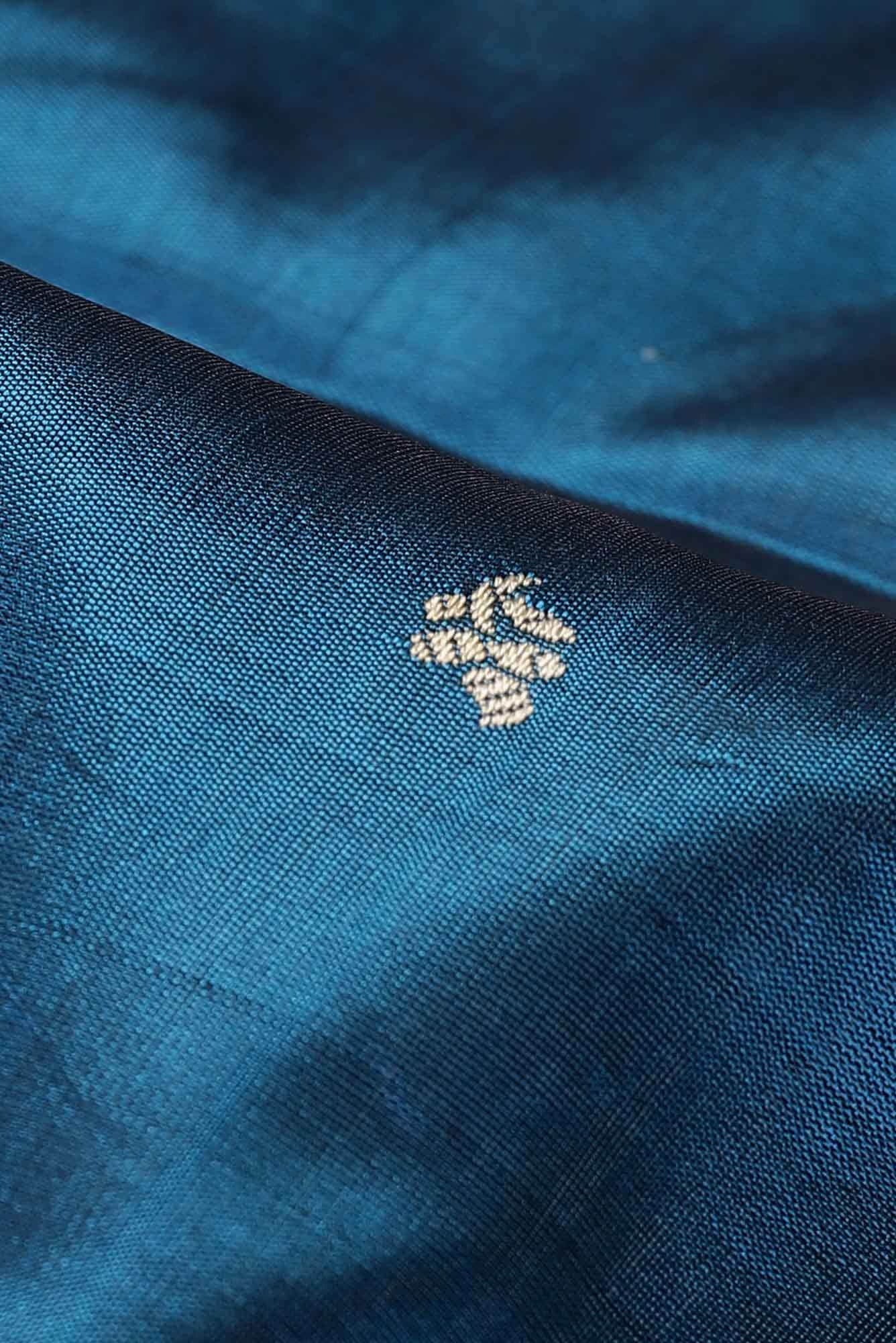 Blue Banarasi Katan Silk Saree