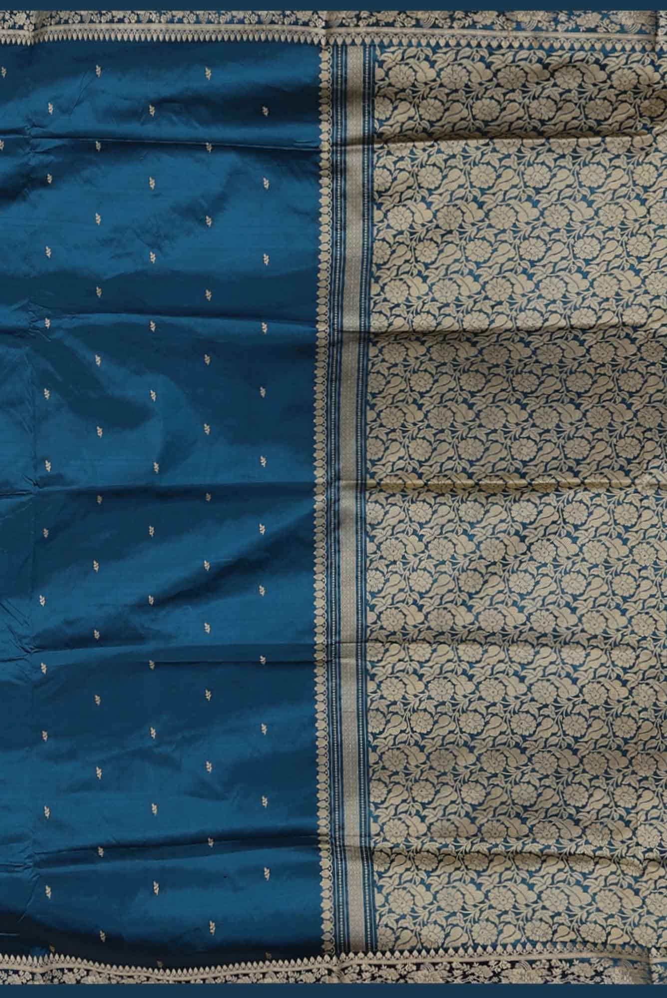 Blue Banarasi Katan Silk Saree