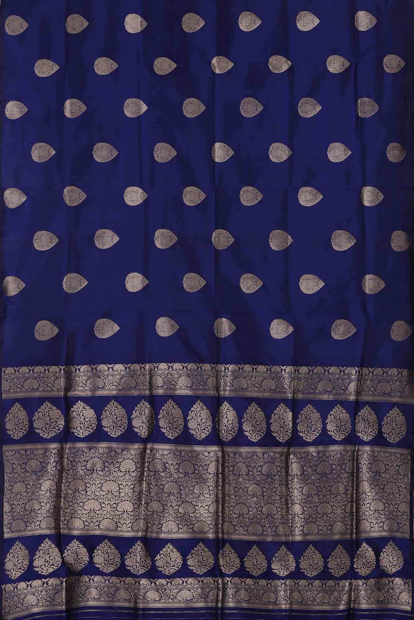 Blue Banarasi Katan Silk Saree
