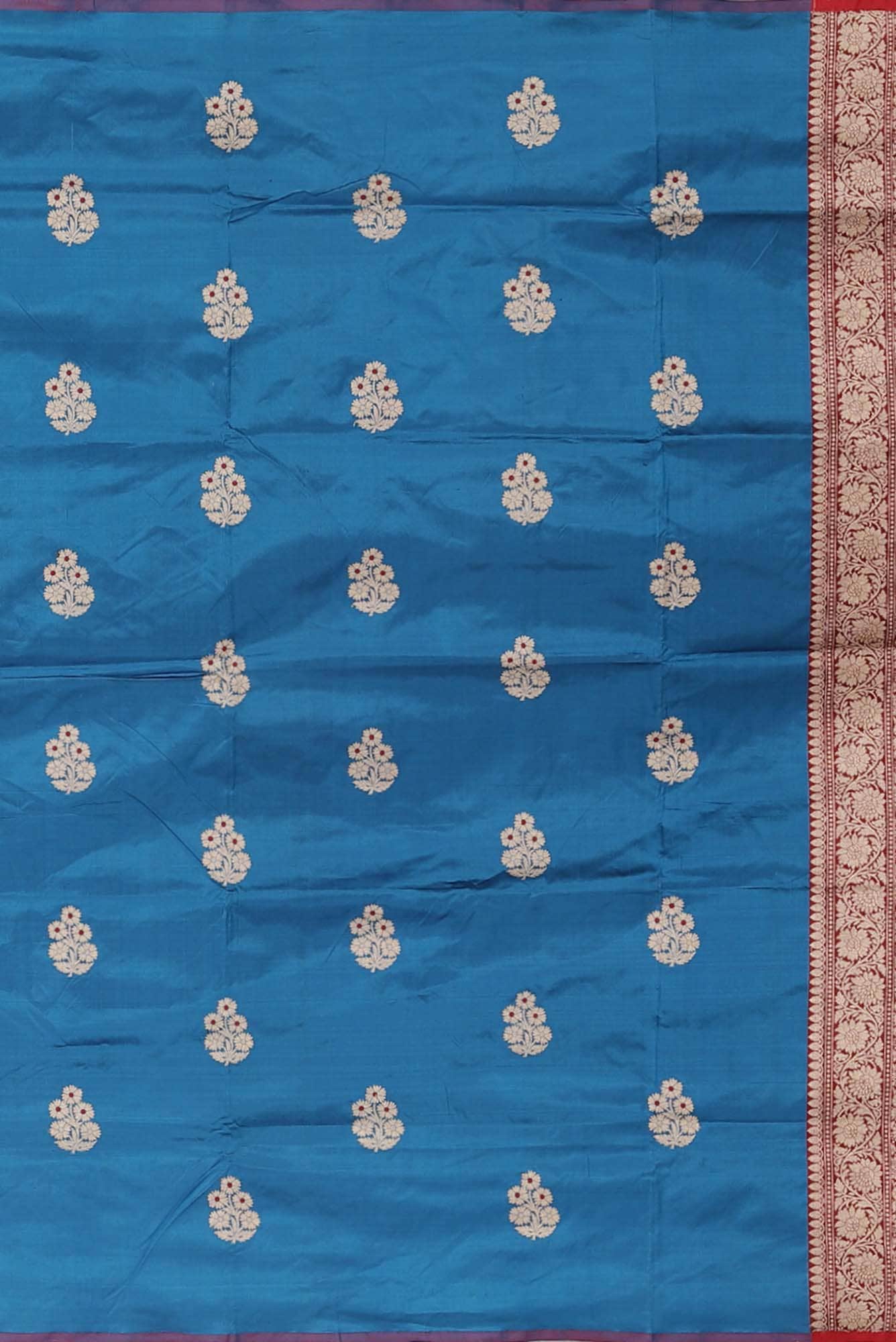 Blue Banarasi Katan Silk Saree