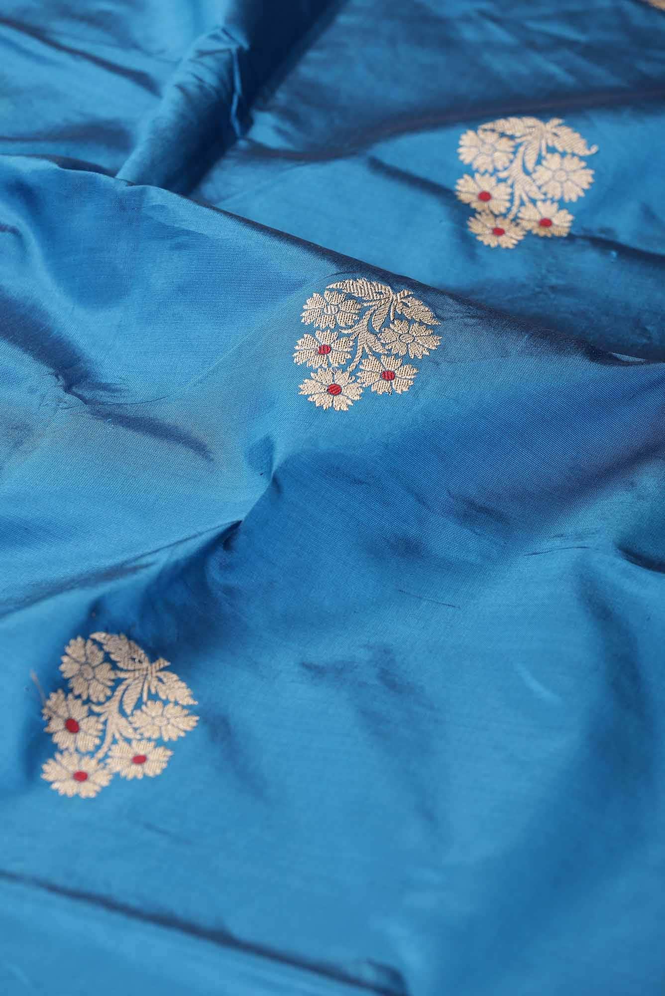 Blue Banarasi Katan Silk Saree