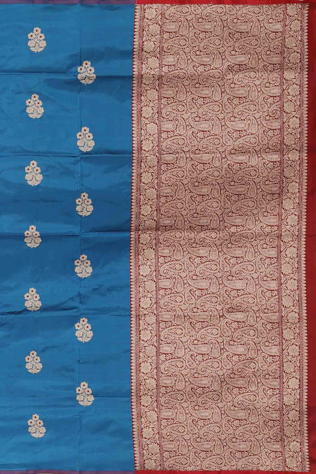 Blue Banarasi Katan Silk Saree