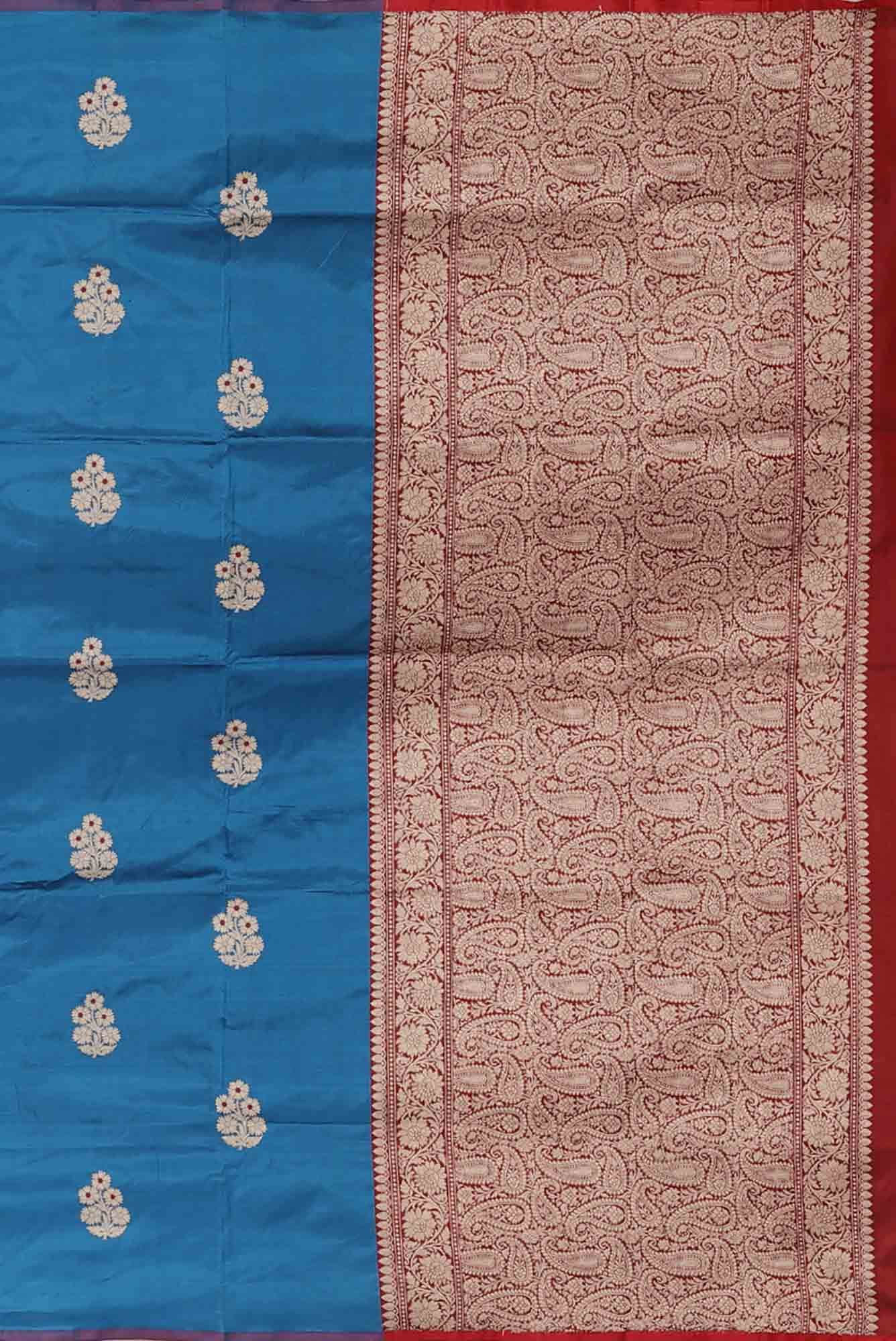 Blue Banarasi Katan Silk Saree