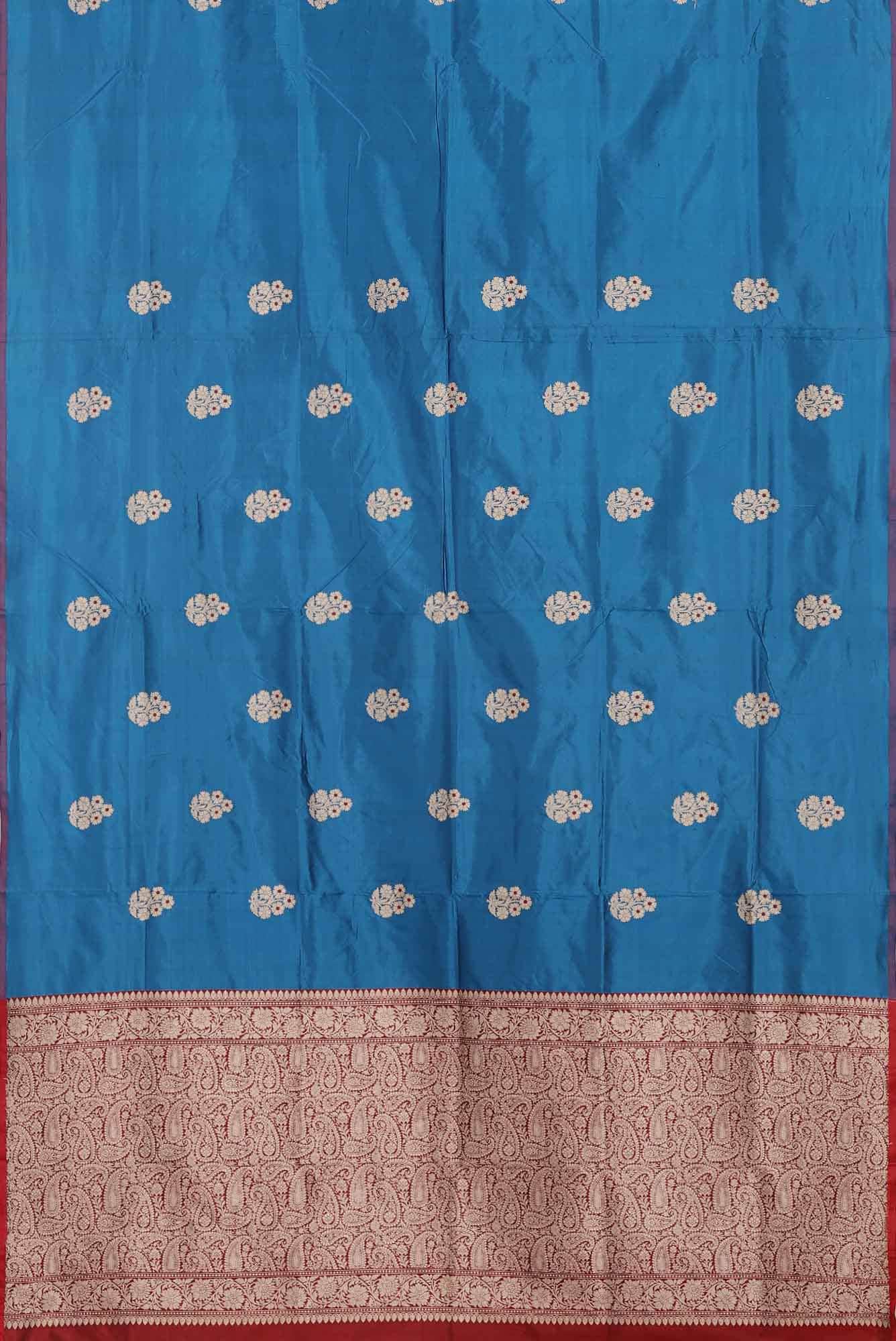 Blue Banarasi Katan Silk Saree