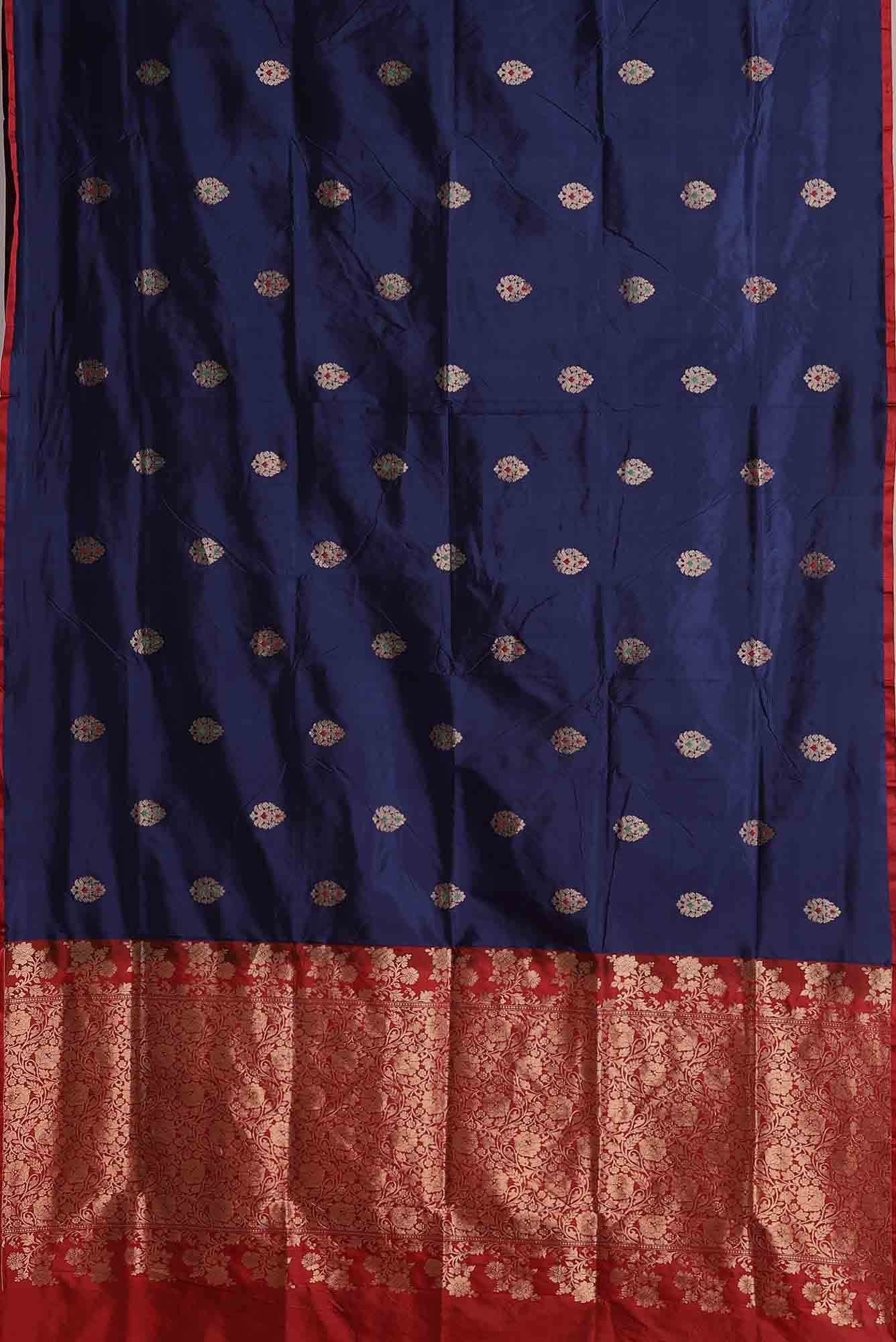 Blue Banarasi Katan Silk Saree