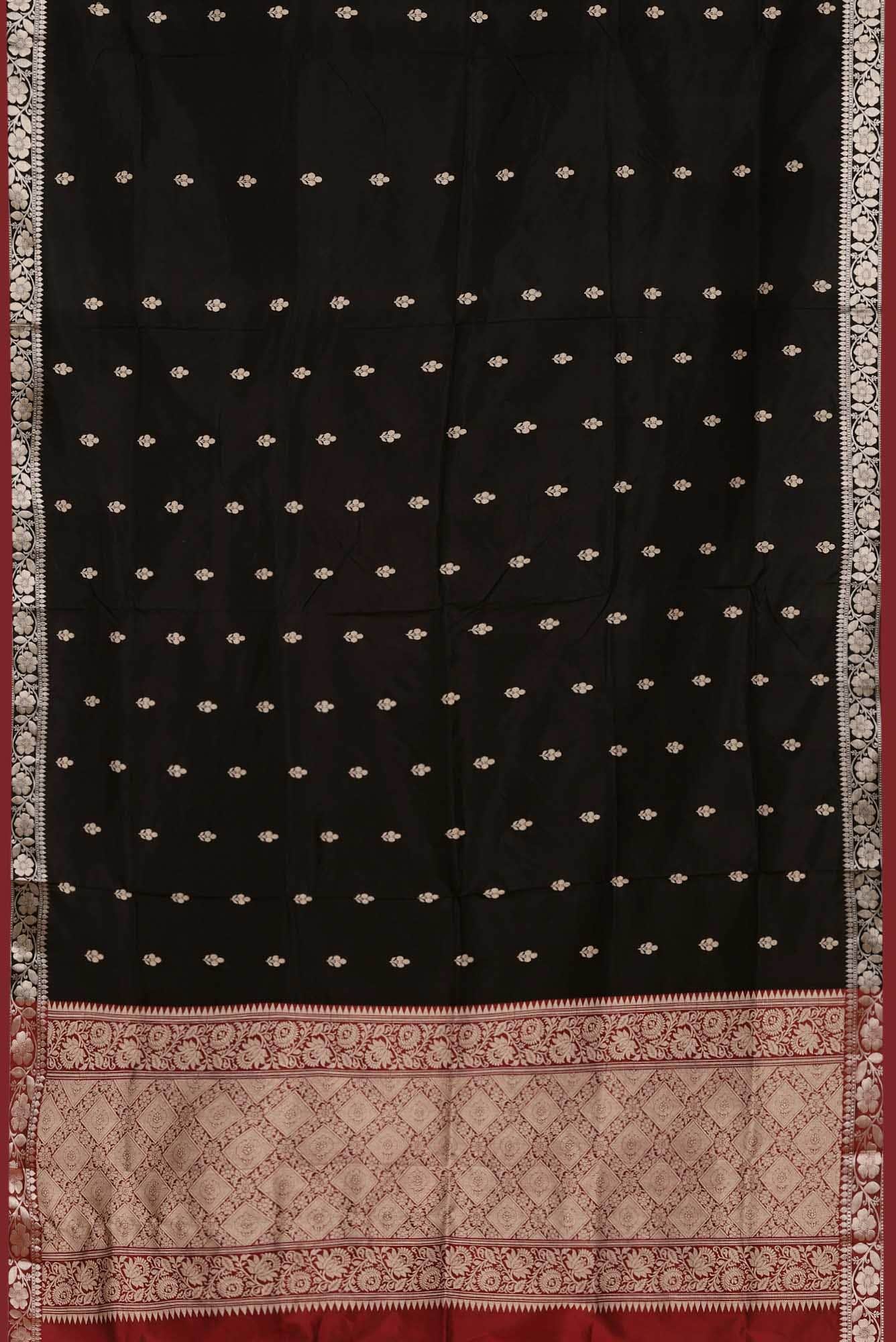 Black Banarasi Katan Silk Saree