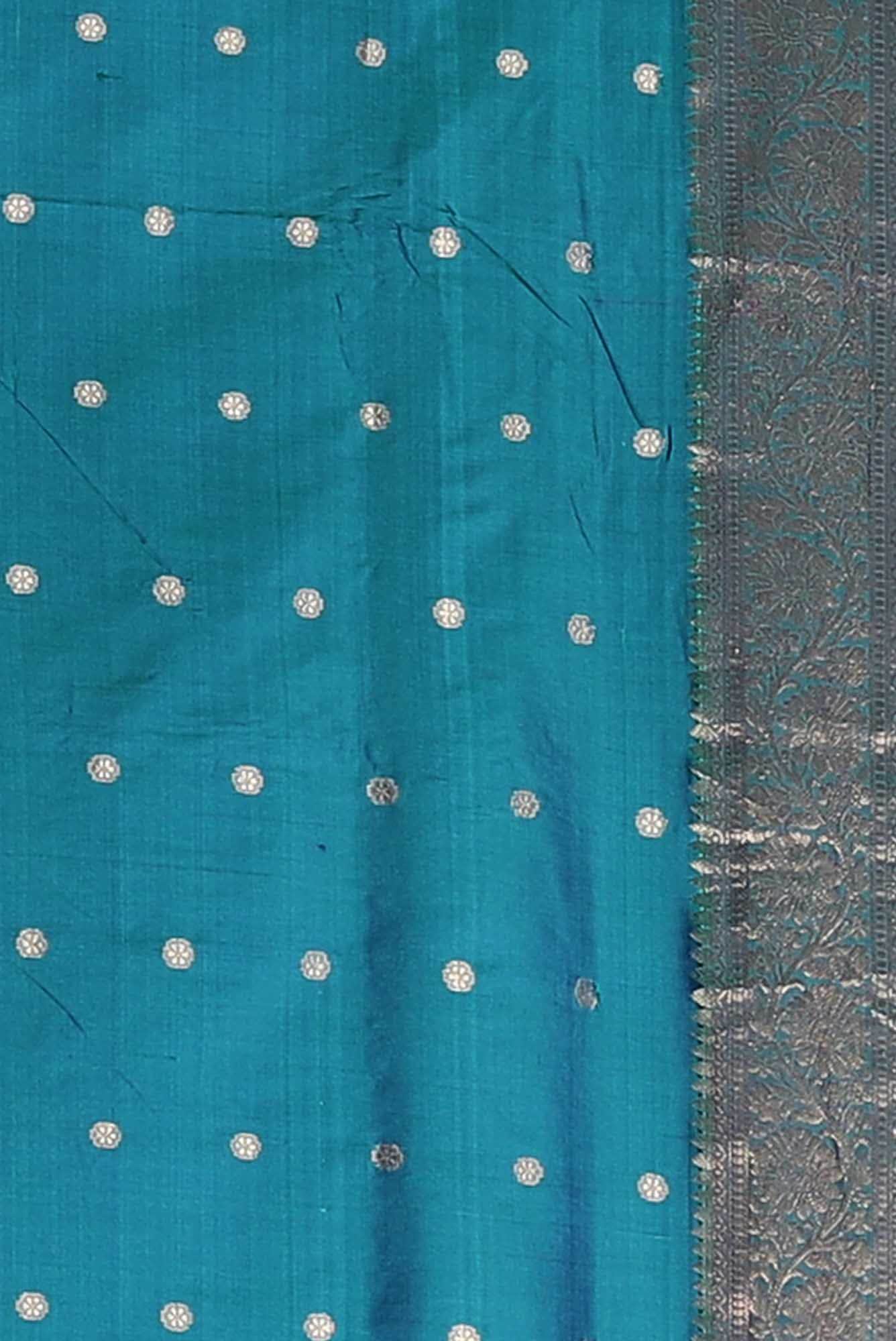 Blue Banarasi Katan Silk Saree