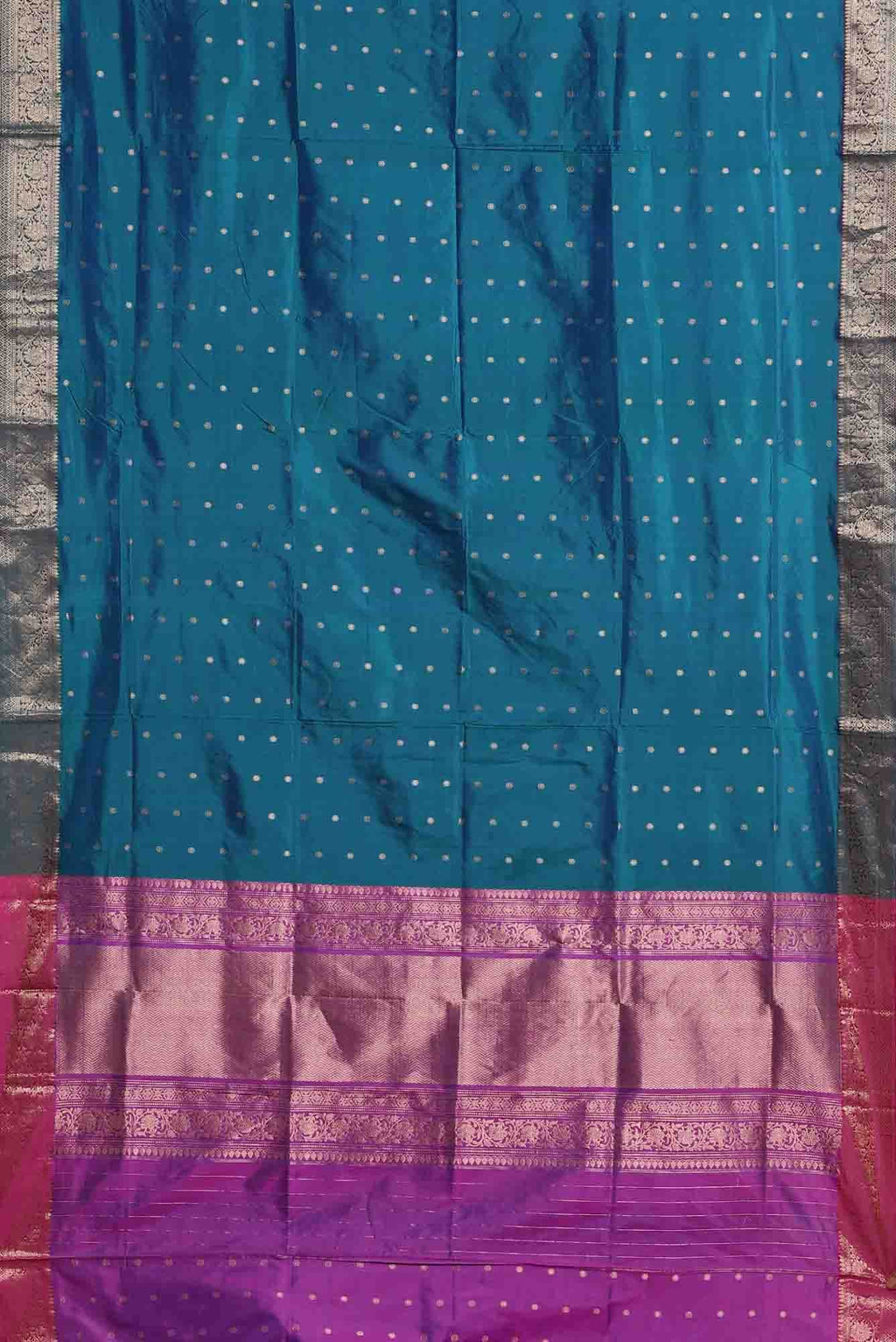 Blue Banarasi Katan Silk Saree